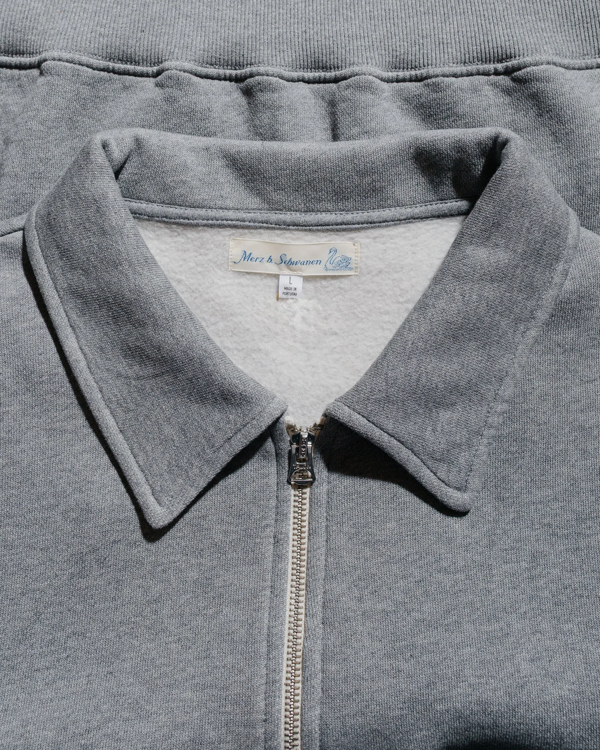 Merz B. Schwanen ZIPC01 Zip Collar Sweatshirt Grey Melange sold by Lost & Found product image thumbnail 4