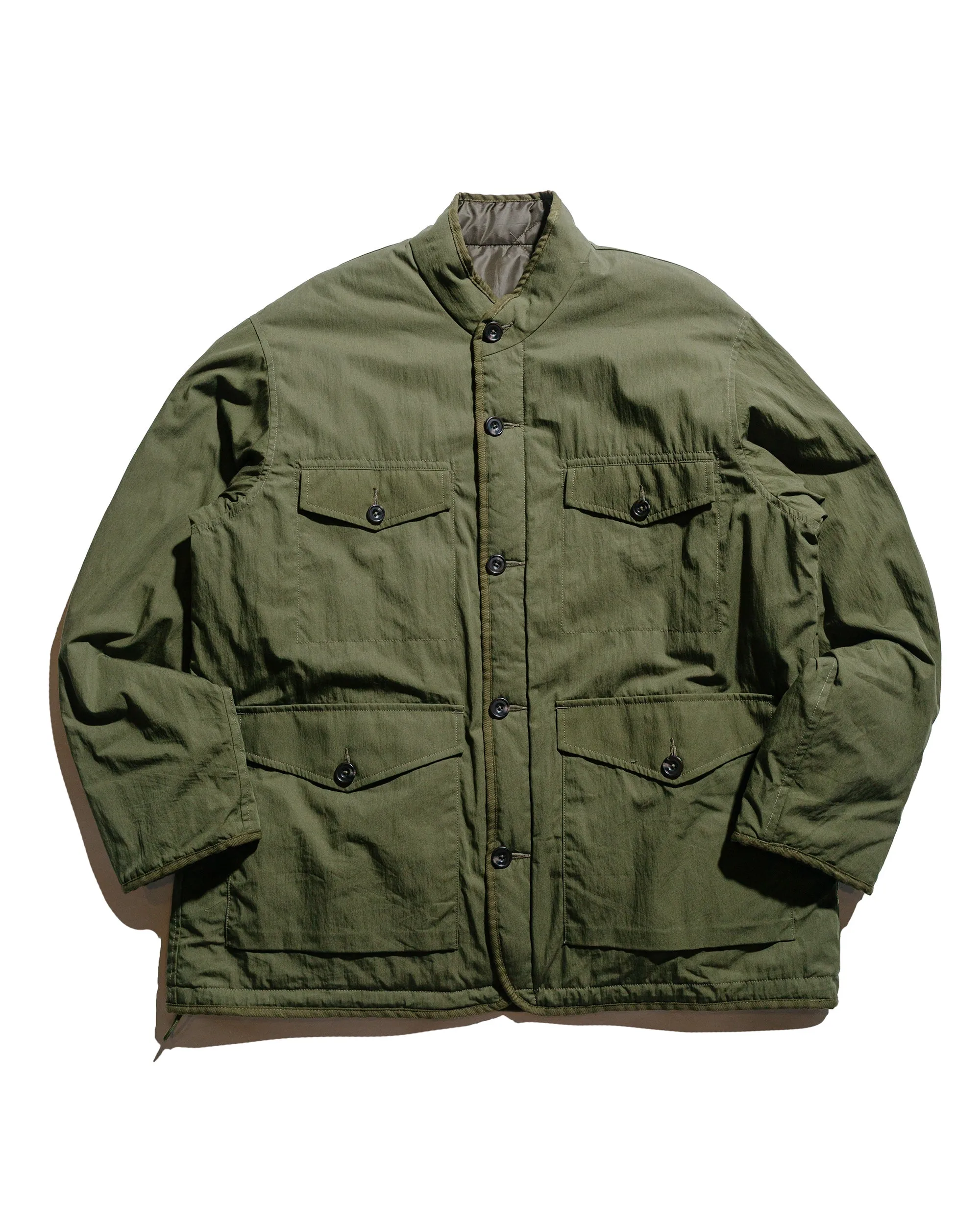 Sage de Cret Reversible Stand Collar Jacket Olive sold by Lost & Found