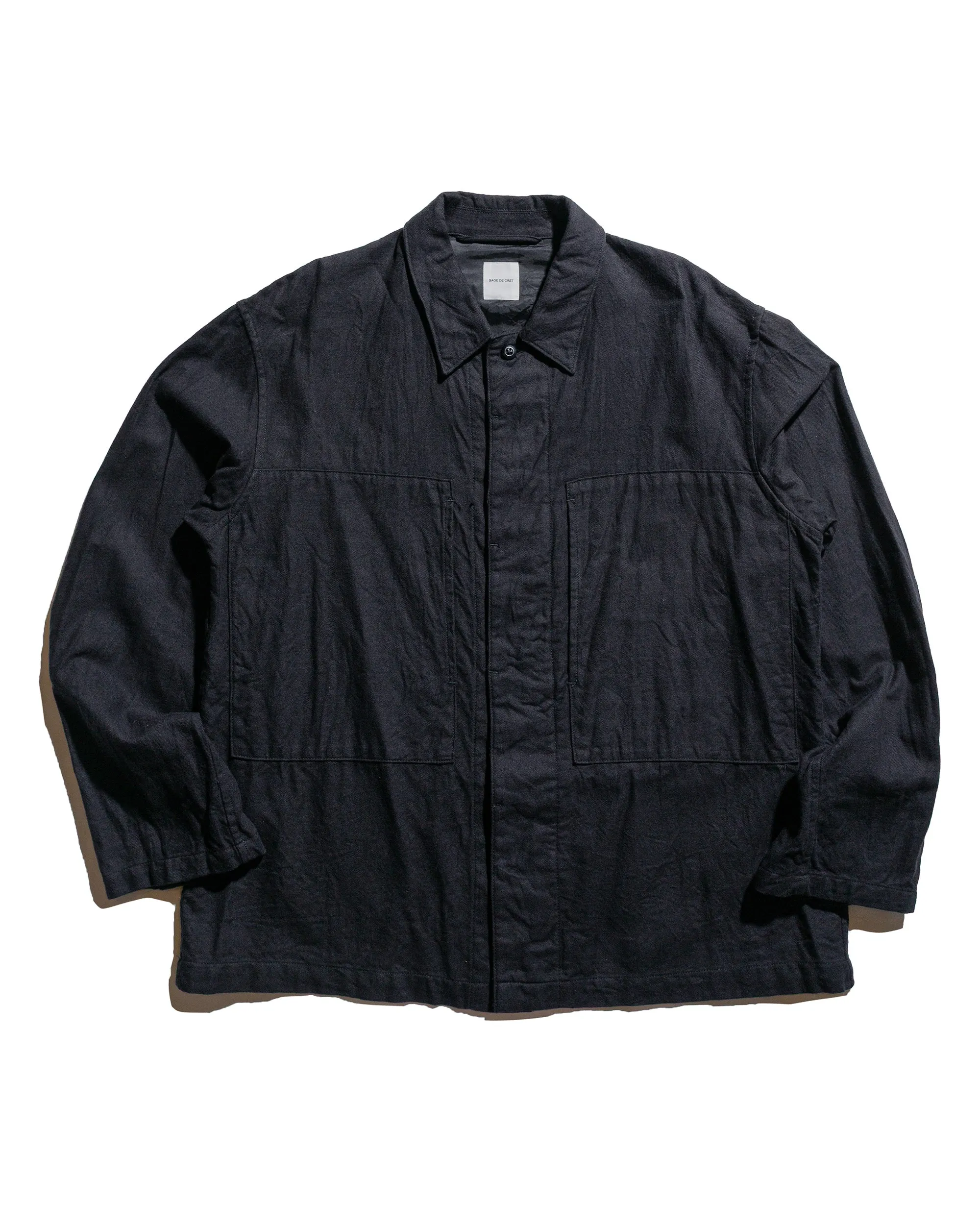 Sage de Cret Cotton/Wool Flannel Short Shirt Jacket Black sold by Lost & Found
