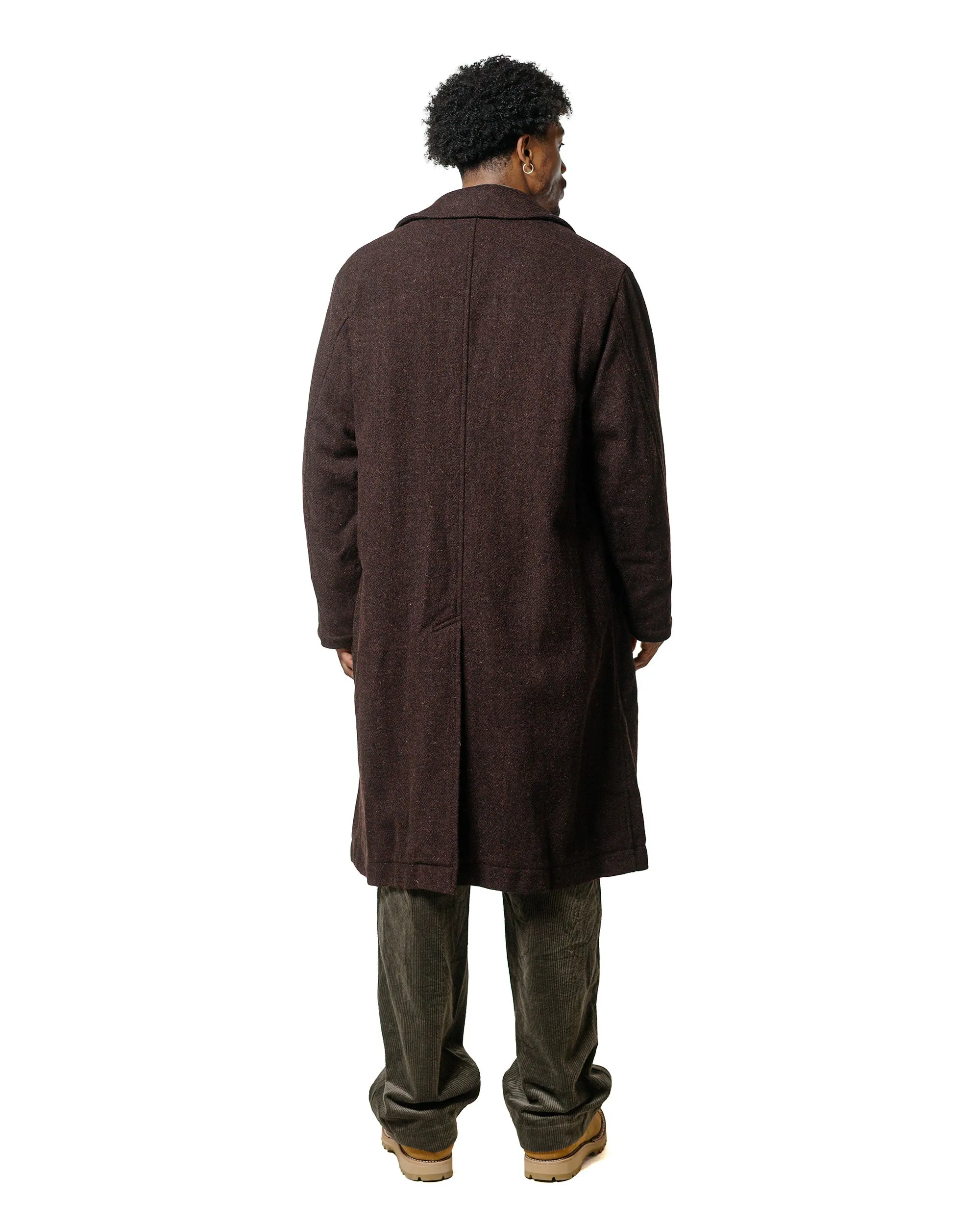 Sage de Cret Harris Tweed Ulster Collar Long Coat Dark Brown sold by Lost & Found product image thumbnail 4