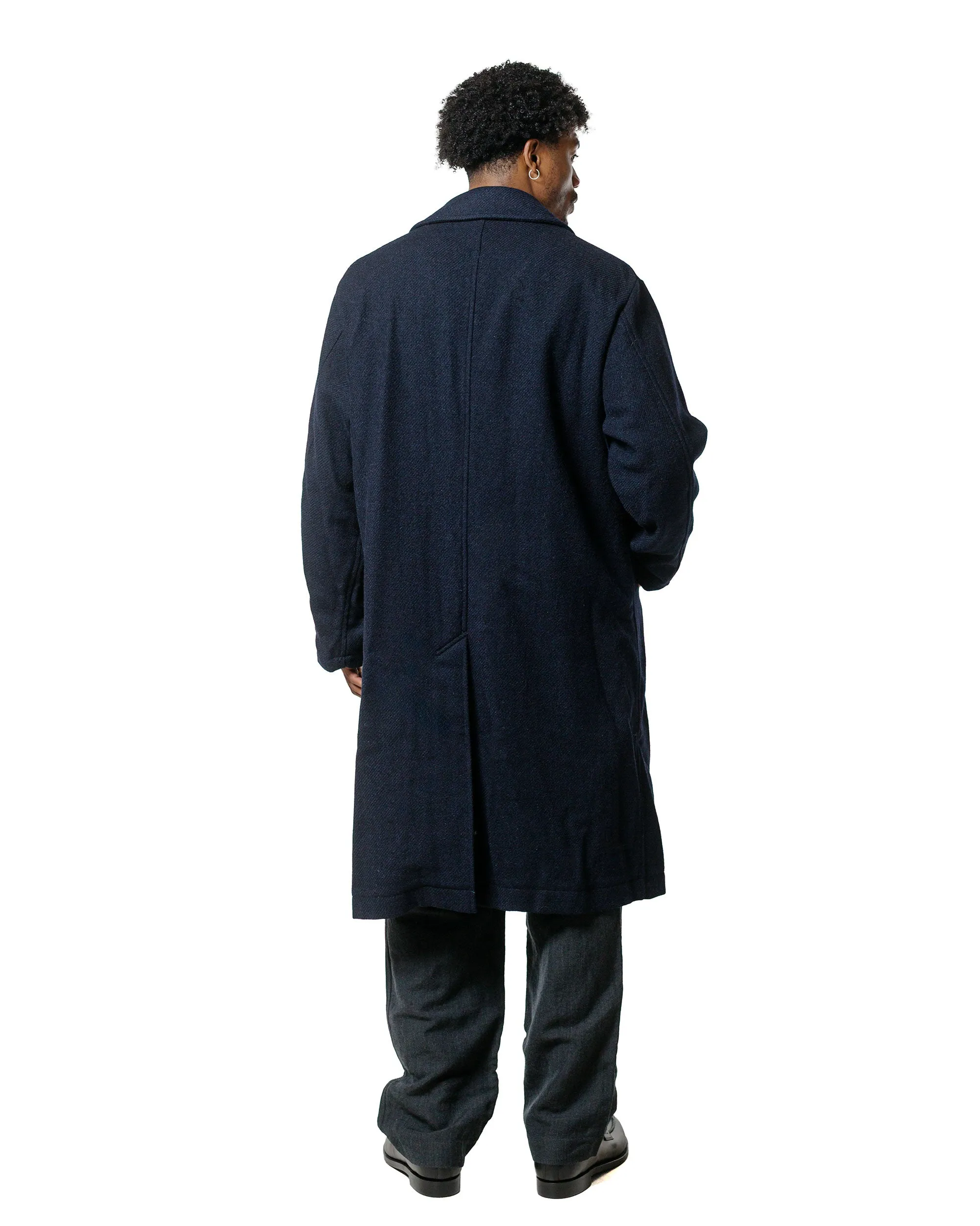 Sage de Cret Harris Tweed Ulster Collar Long Coat Navy sold by Lost & Found product image thumbnail 4