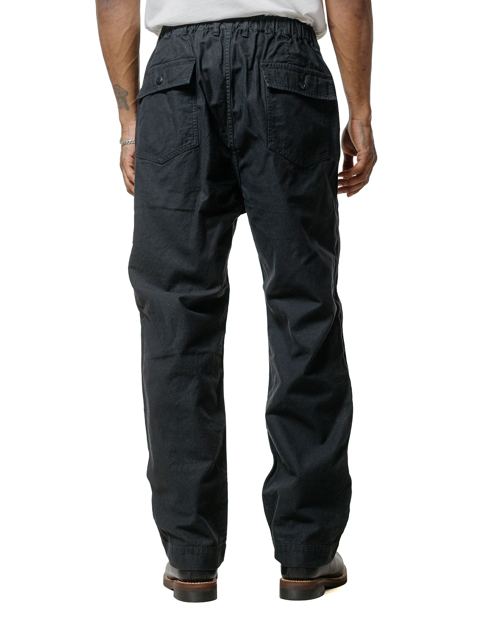 Sage de Cret Cotton/Linen Back Satin Wide Baker Pants Black sold by Lost & Found product image thumbnail 3