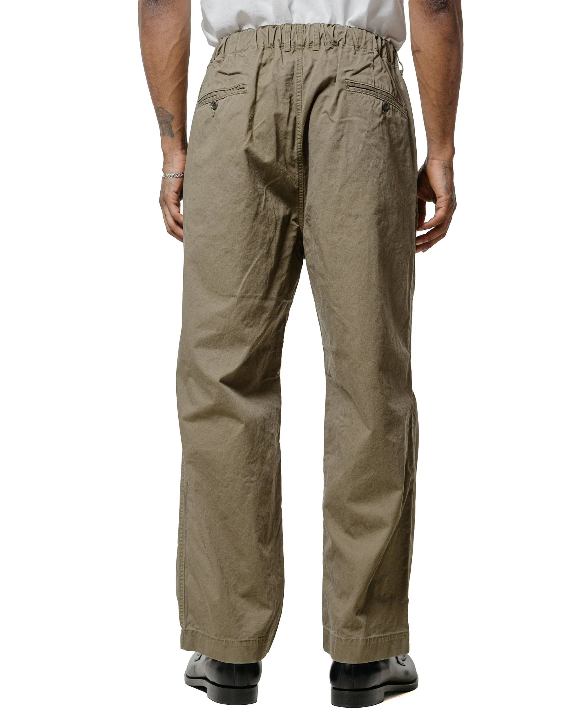 Sage de Cret Cotton/Linen Back Satin Wide Baker Pants Olive sold by Lost & Found product image thumbnail 3