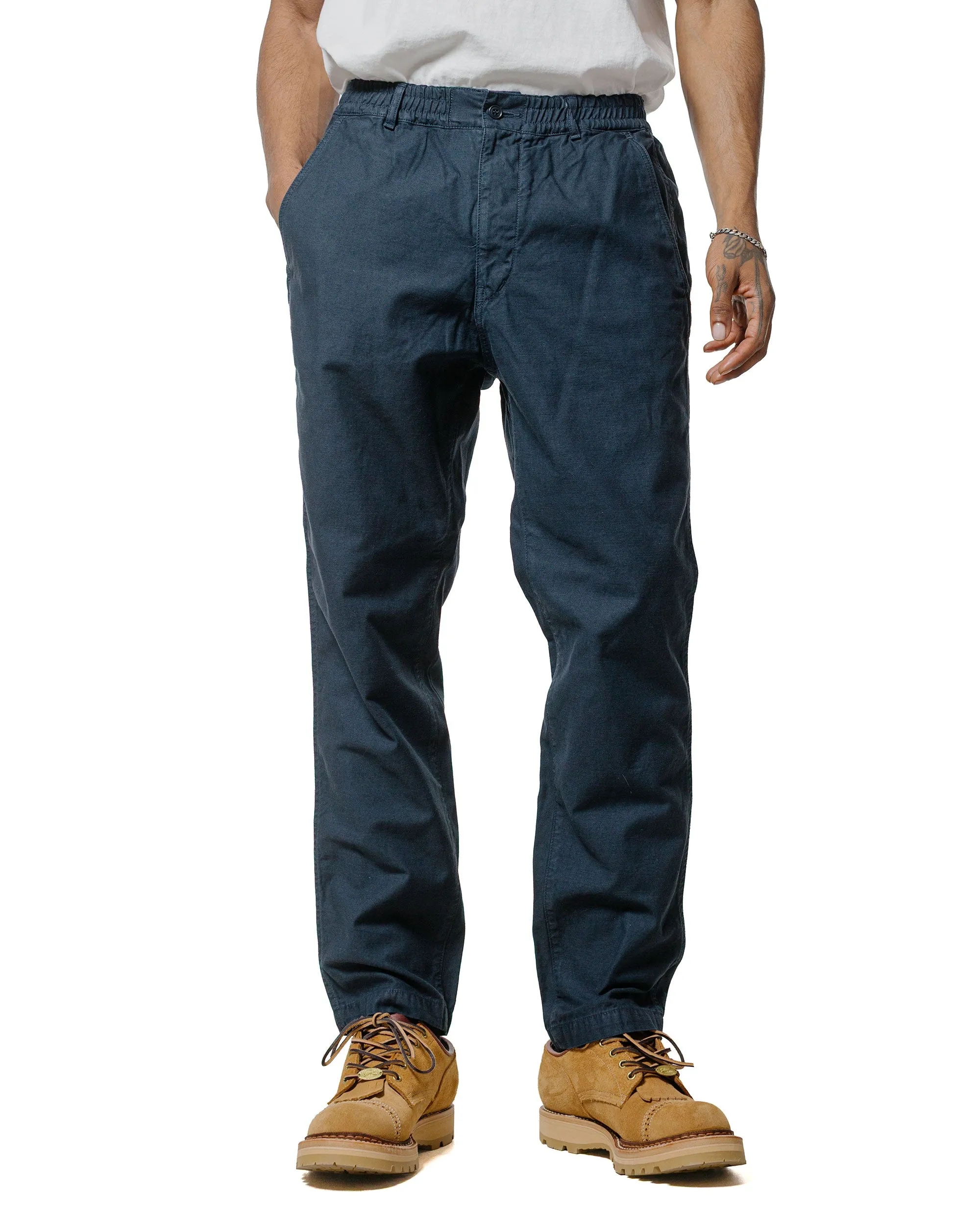 Sage de Cret Cotton/Linen Back Satin Tapered Pants Navy sold by Lost & Found product image thumbnail 2