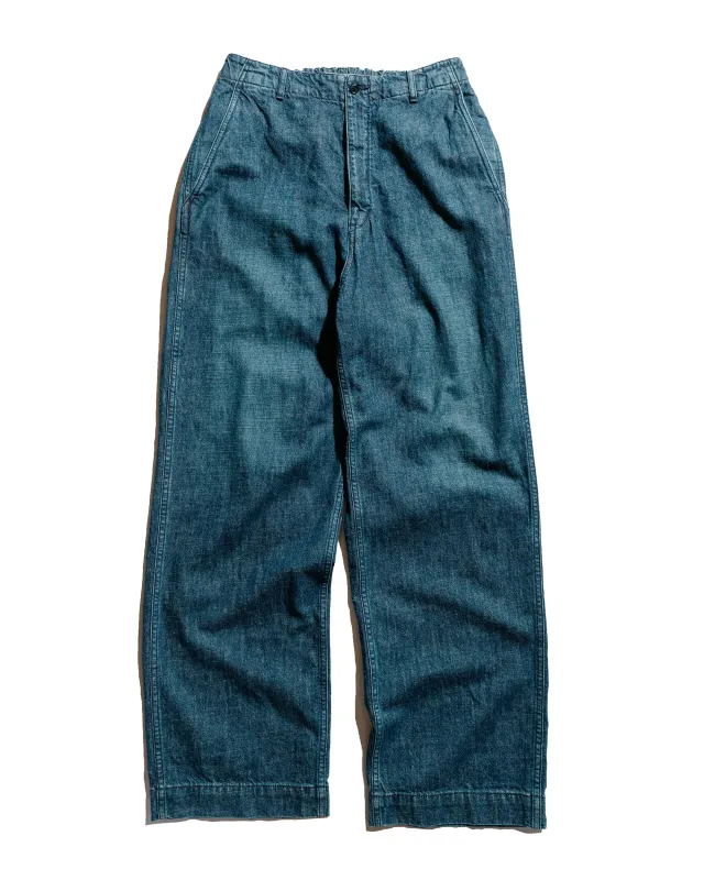 Sage de Cret 11oz. Cotton/Linen Denim Baggy Pants Navy sold by Lost & Found