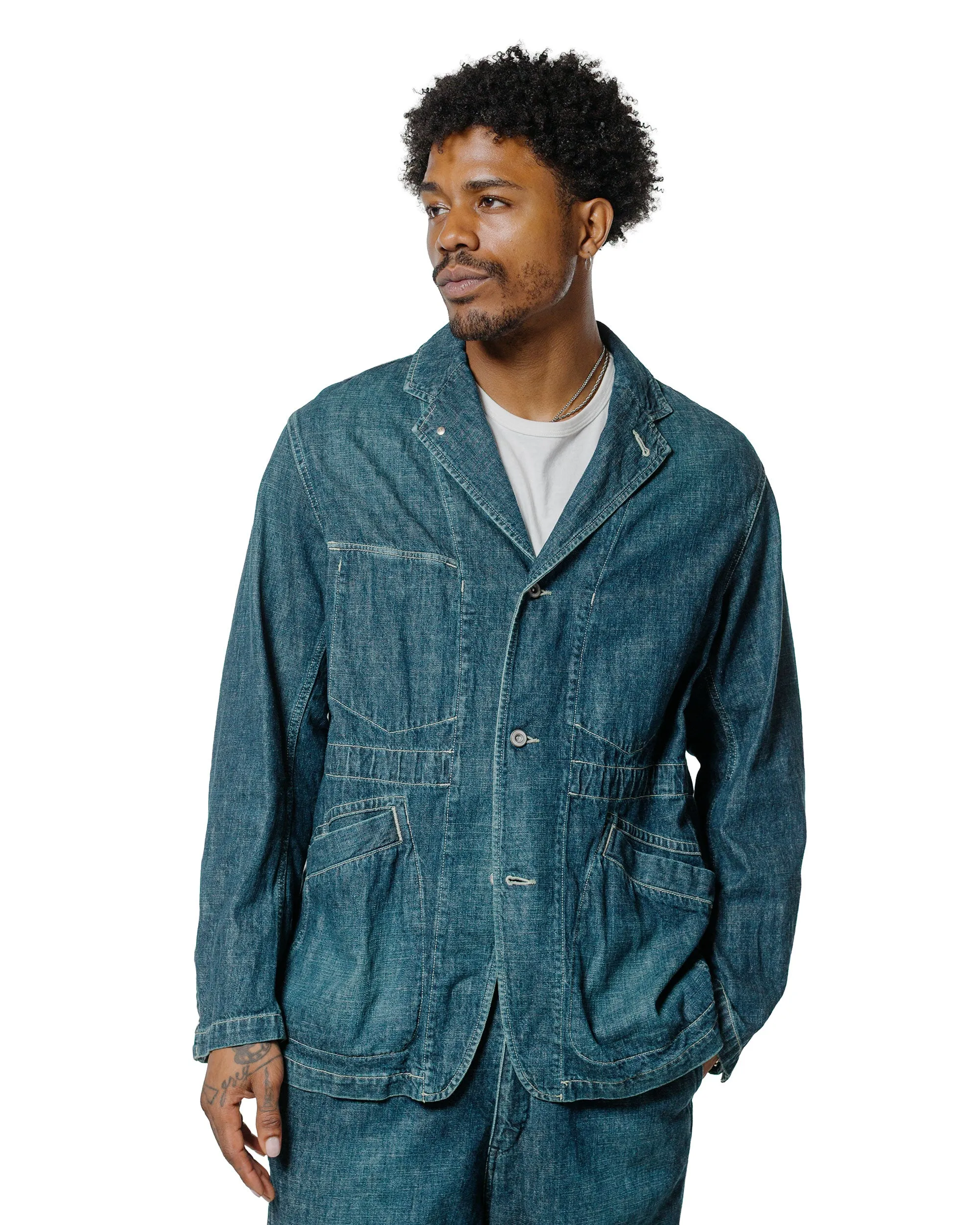 Sage de Cret 11oz. Cotton/Linen Denim Coverall Jacket Navy sold by Lost & Found product image thumbnail 2