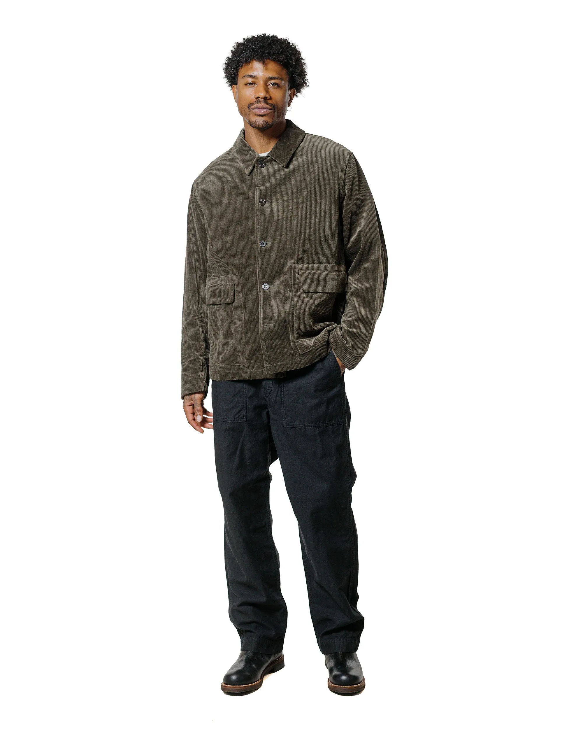 Sage de Cret Corduroy Short Coverall Jacket Olive sold by Lost & Found product image thumbnail 4
