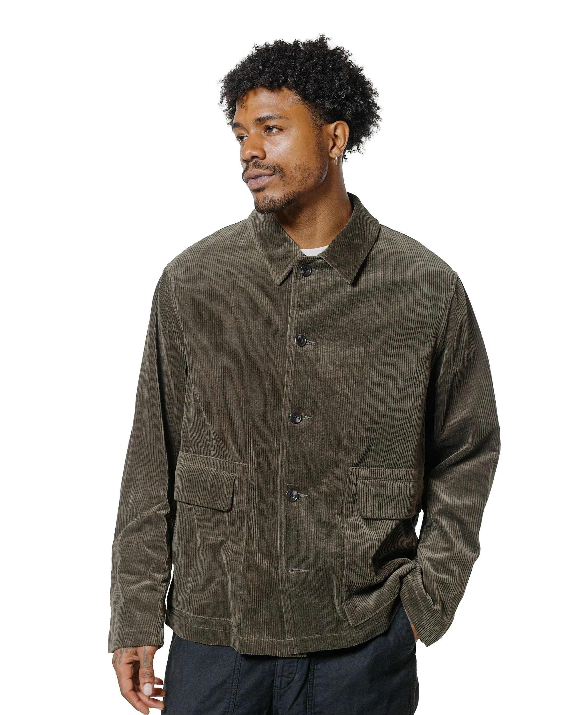 Sage de Cret Corduroy Short Coverall Jacket Olive sold by Lost & Found product image thumbnail 2