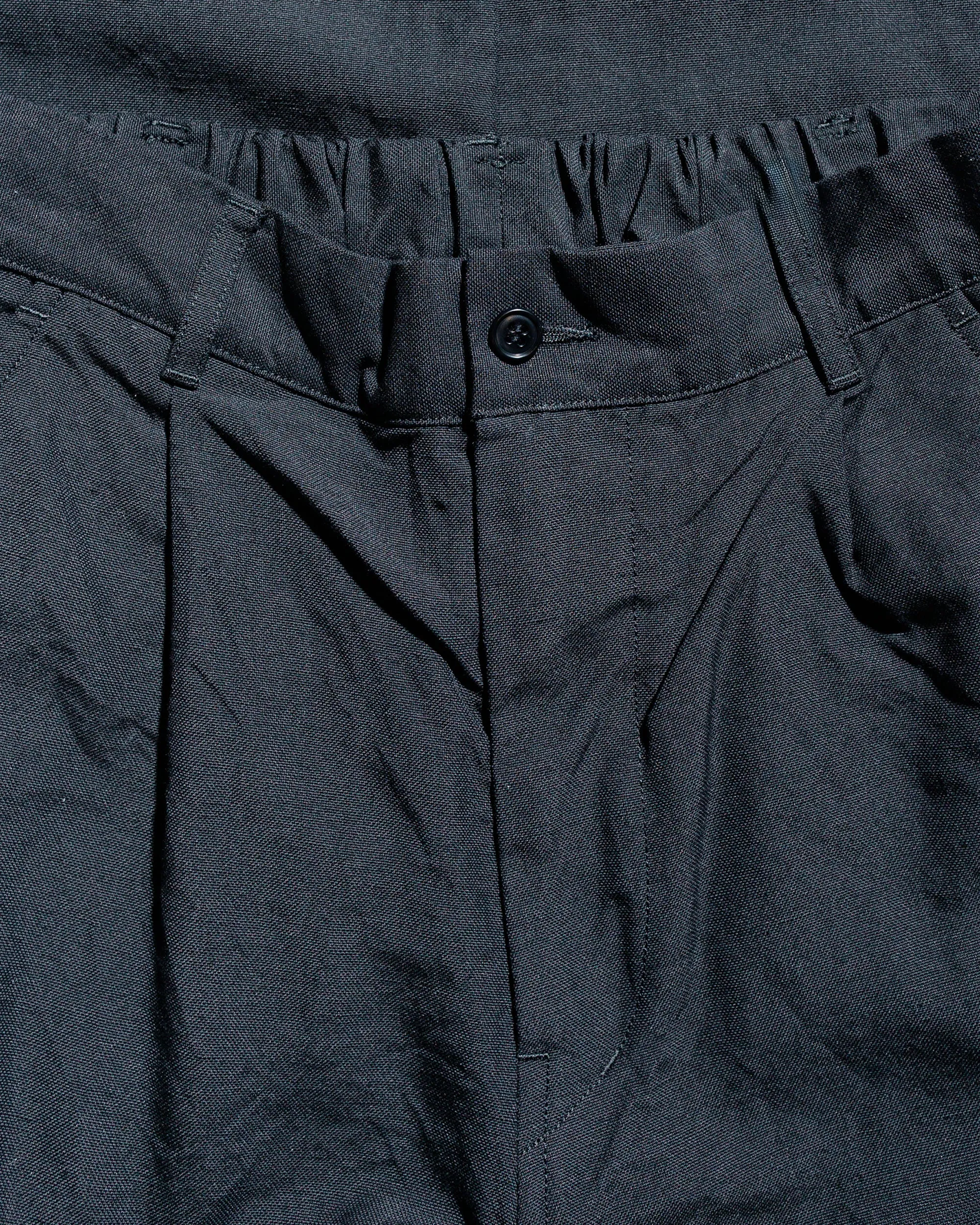 Sage de Cret High Density Wool/Linen Oxford Pegtop Single Pleat Pants Black sold by Lost & Found product image thumbnail 5