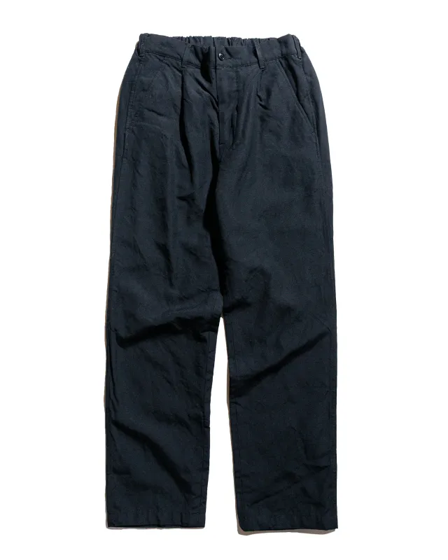 Sage de Cret High Density Wool/Linen Oxford Pegtop Single Pleat Pants Black sold by Lost & Found