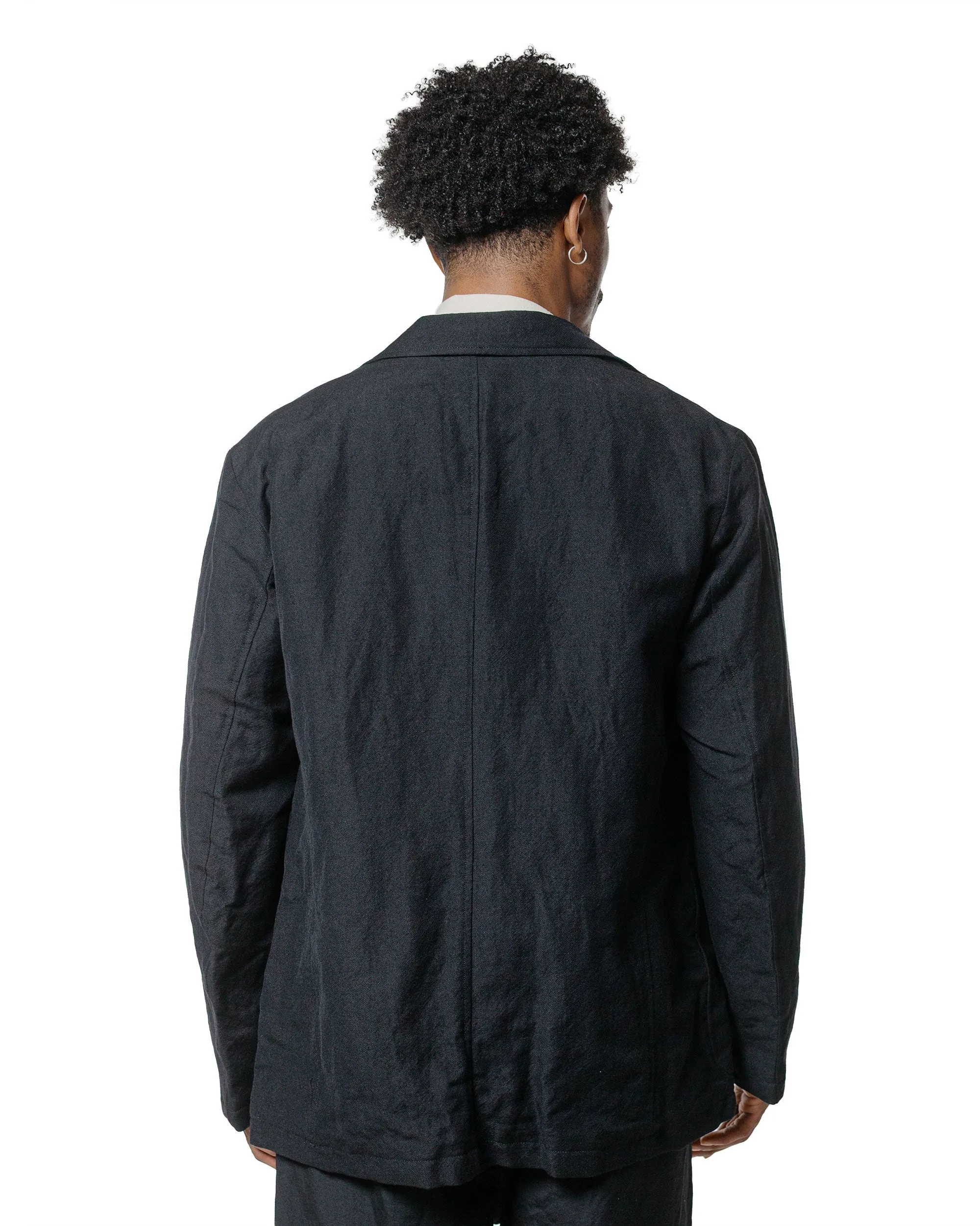 Sage de Cret Wool/Linen Serge Tailored Jacket Black sold by Lost & Found product image thumbnail 3
