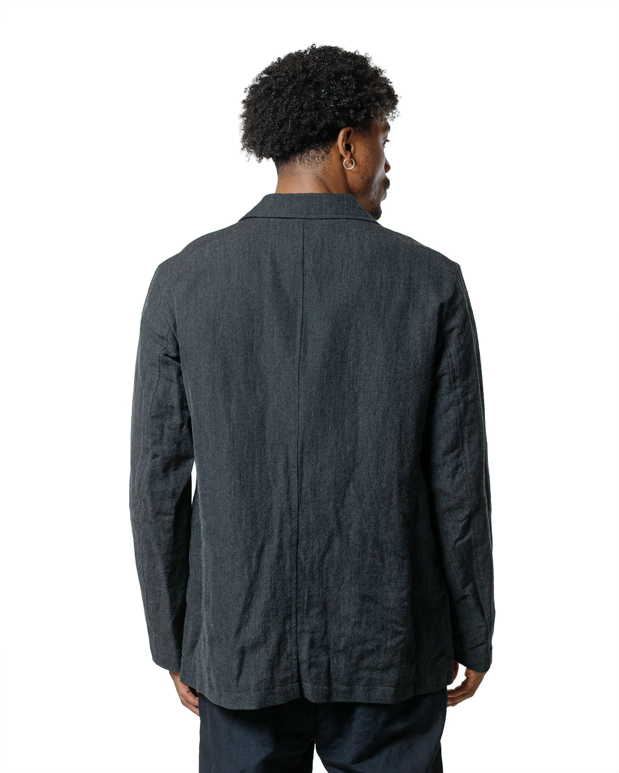 Sage de Cret Wool/Linen Serge Tailored Jacket Charcoal sold by Lost & Found product image thumbnail 3
