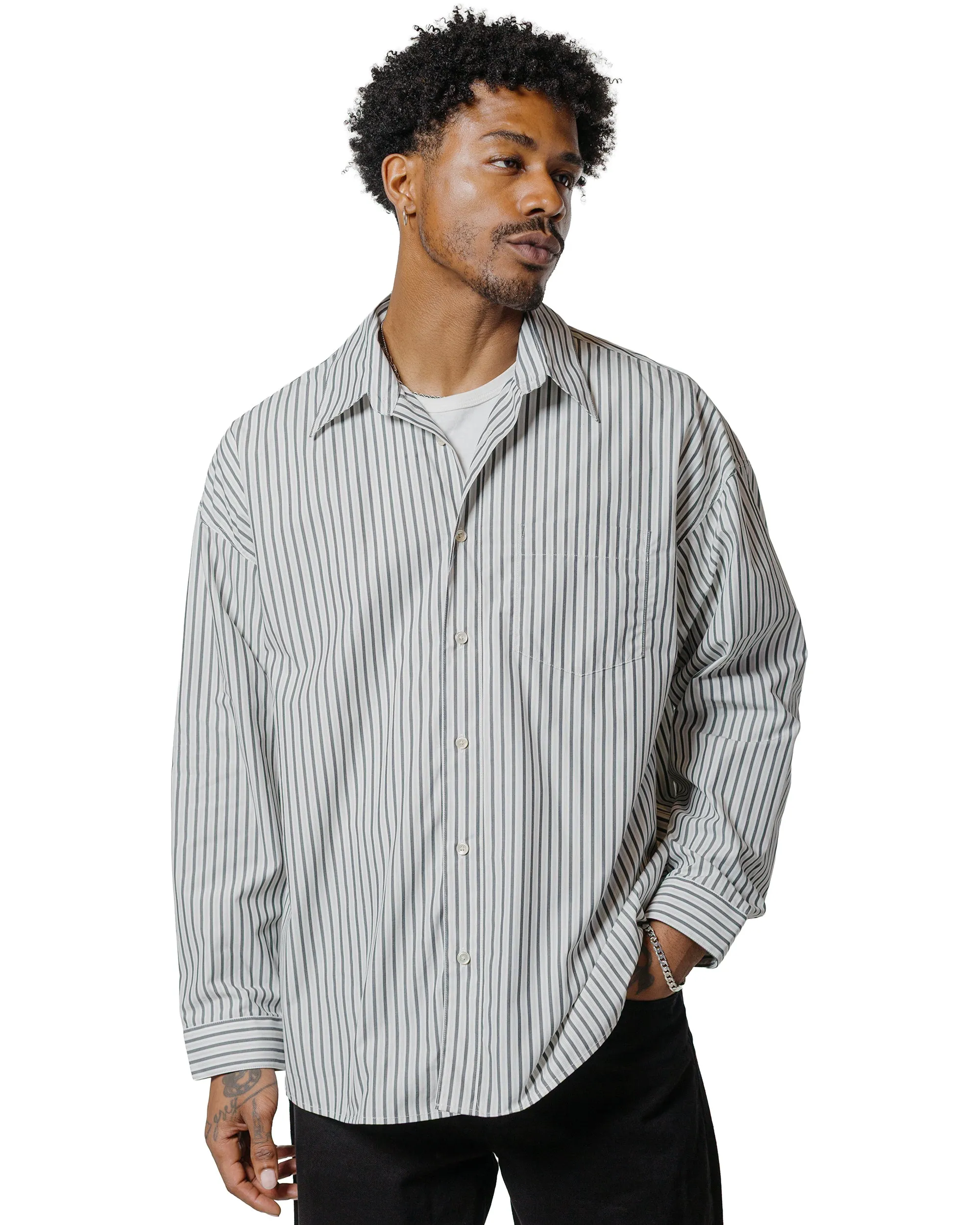 Sunflower Stable Shirt Stripe Anthracite sold by Lost & Found product image thumbnail 2
