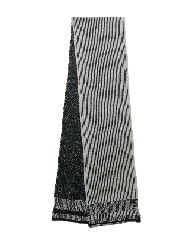 Beams Plus Cashmere Rib Scarf Charcoal Grey sold by Lost & Found