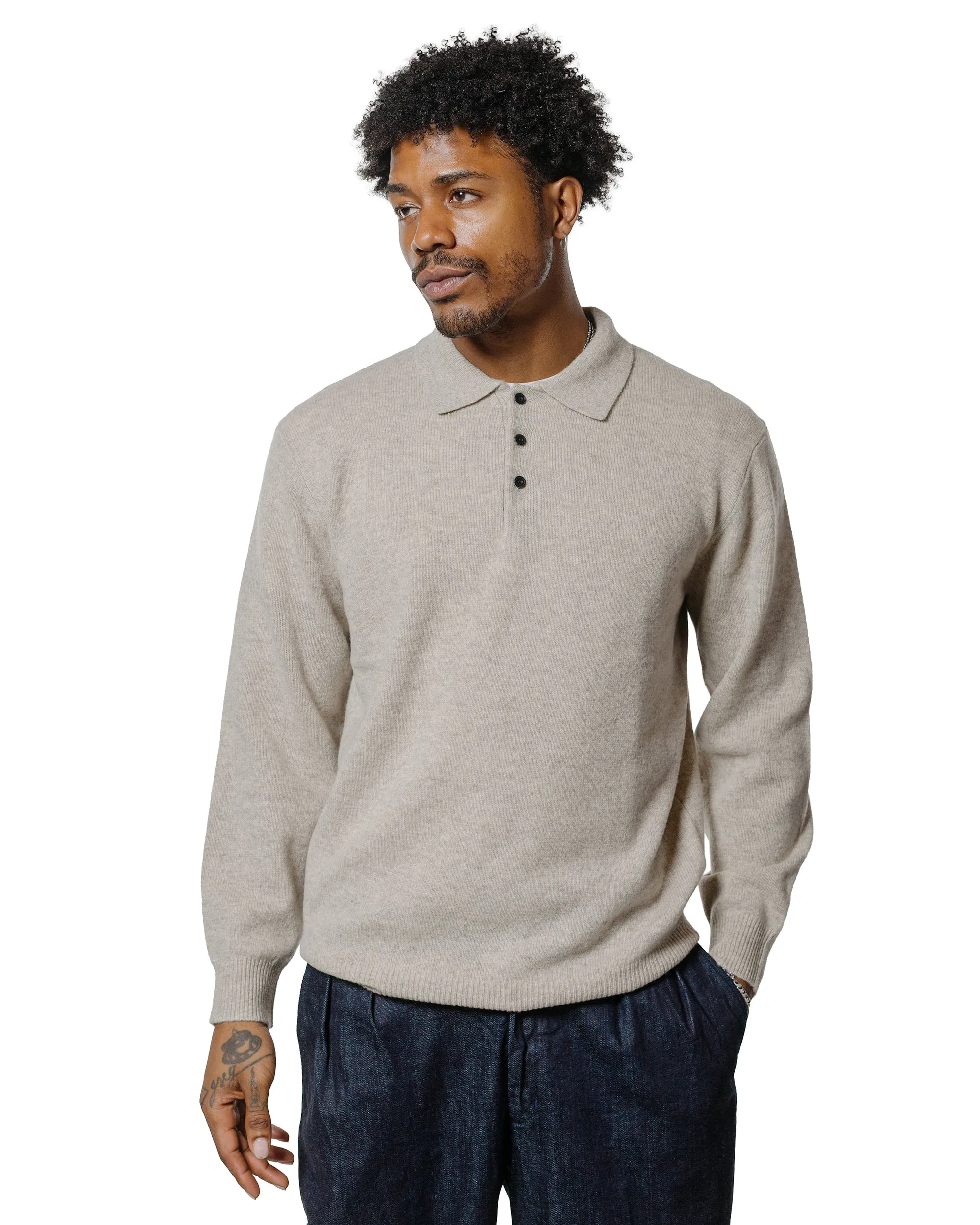 Beams Plus Knit Polo 9G Beige sold by Lost & Found product image thumbnail 2