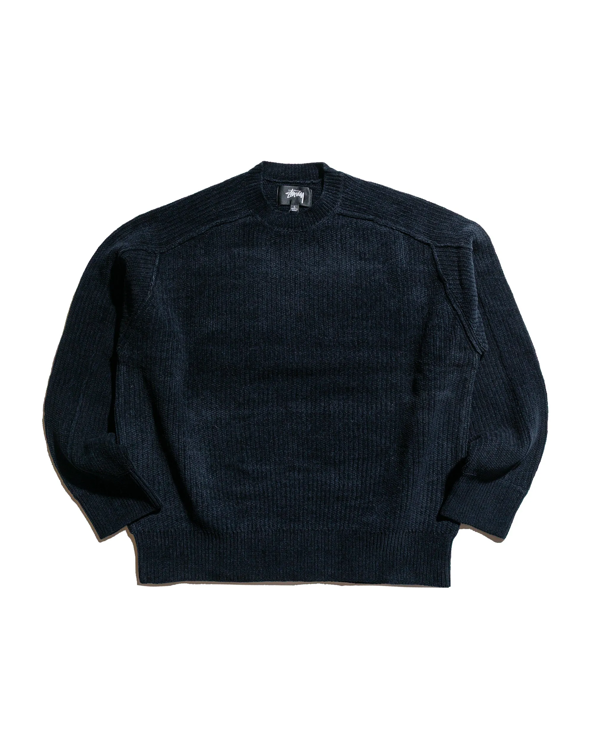 Stüssy Exposed Seam Sweater Black sold by Lost & Found