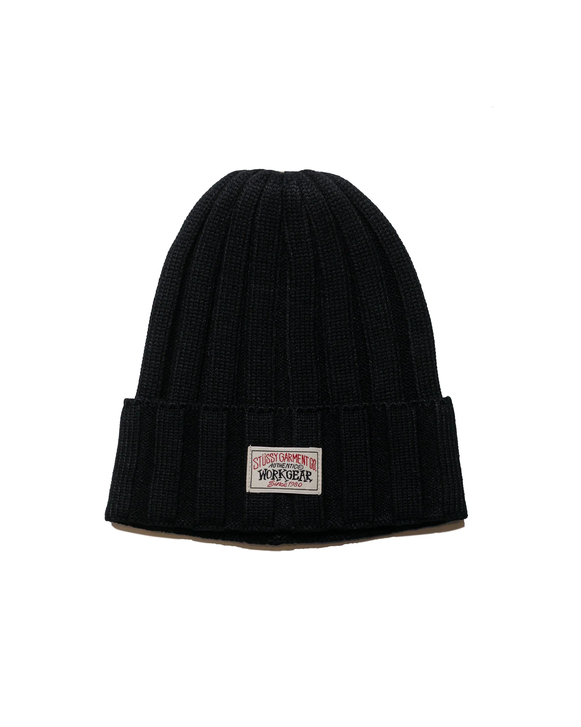 Stüssy Workwear Cuff Beanie Black sold by Lost & Found