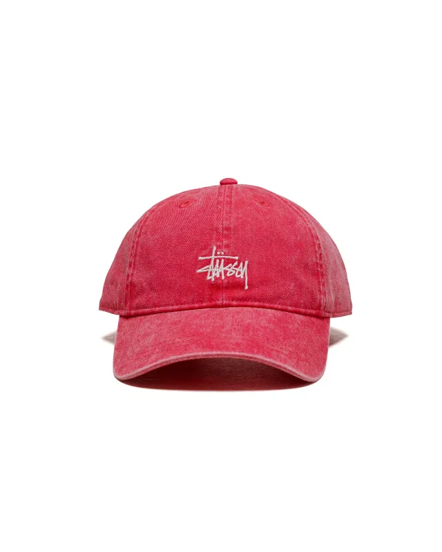 Stüssy Basic Stüssy Cap Washed Deep Rouge sold by Lost & Found