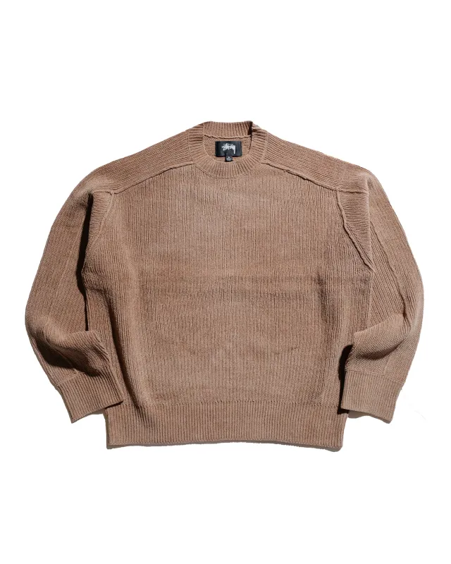 Stüssy Exposed Seam Sweater Brown sold by Lost & Found