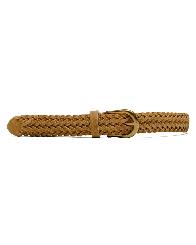 Beams Plus Suede Mesh Belt Camel sold by Lost & Found