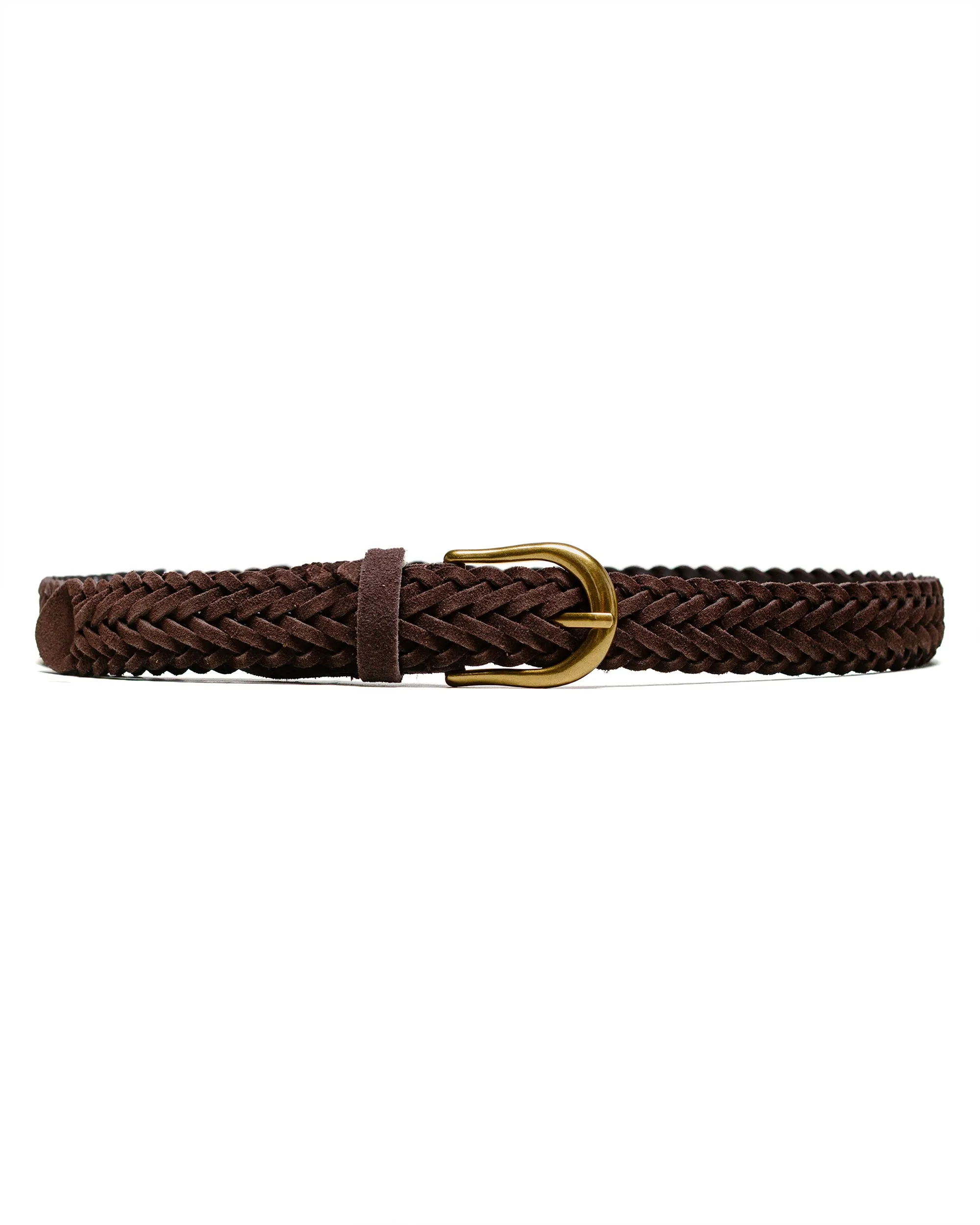 Beams Plus Suede Mesh Belt Dark Brown sold by Lost & Found