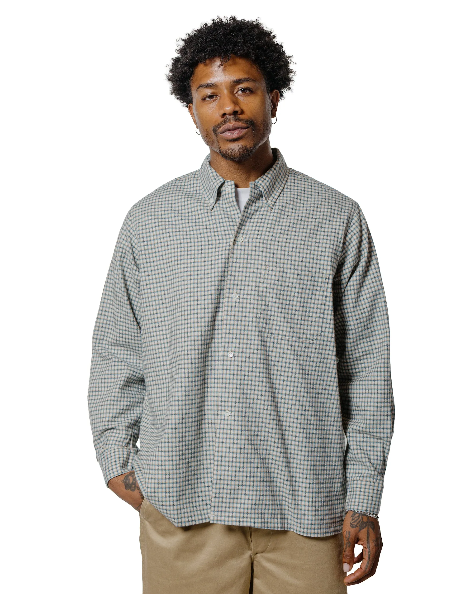 Beams Plus Open B.D. Dobby Plaid White sold by Lost & Found product image thumbnail 2