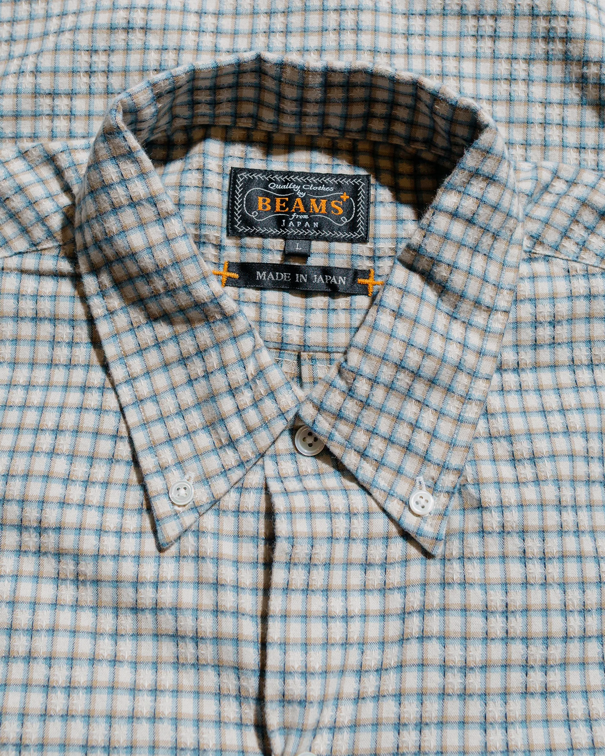 Beams Plus Open B.D. Dobby Plaid White sold by Lost & Found product image thumbnail 5