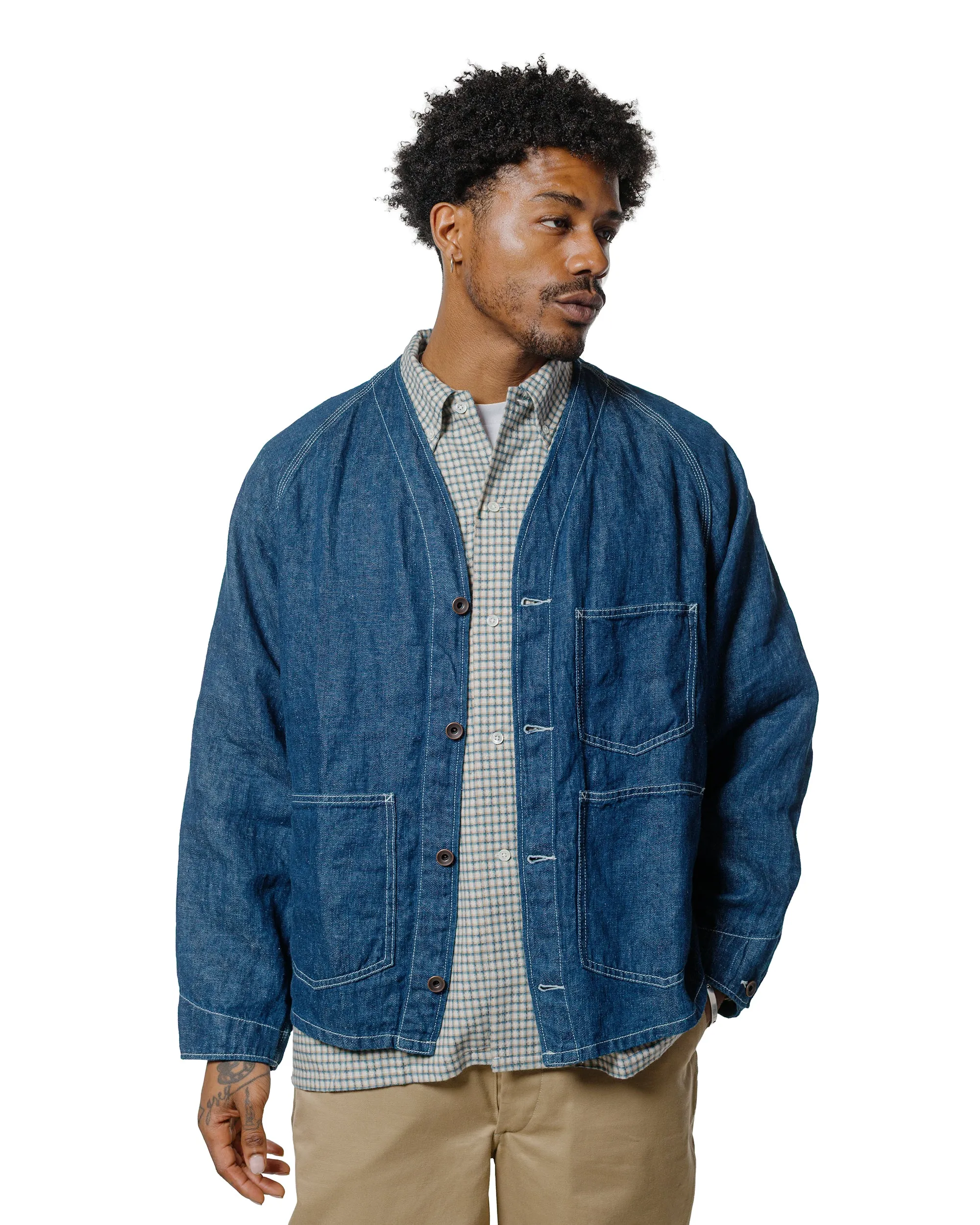 Beams Plus Engineer Jacket Twill Linen Indigo sold by Lost & Found product image thumbnail 2