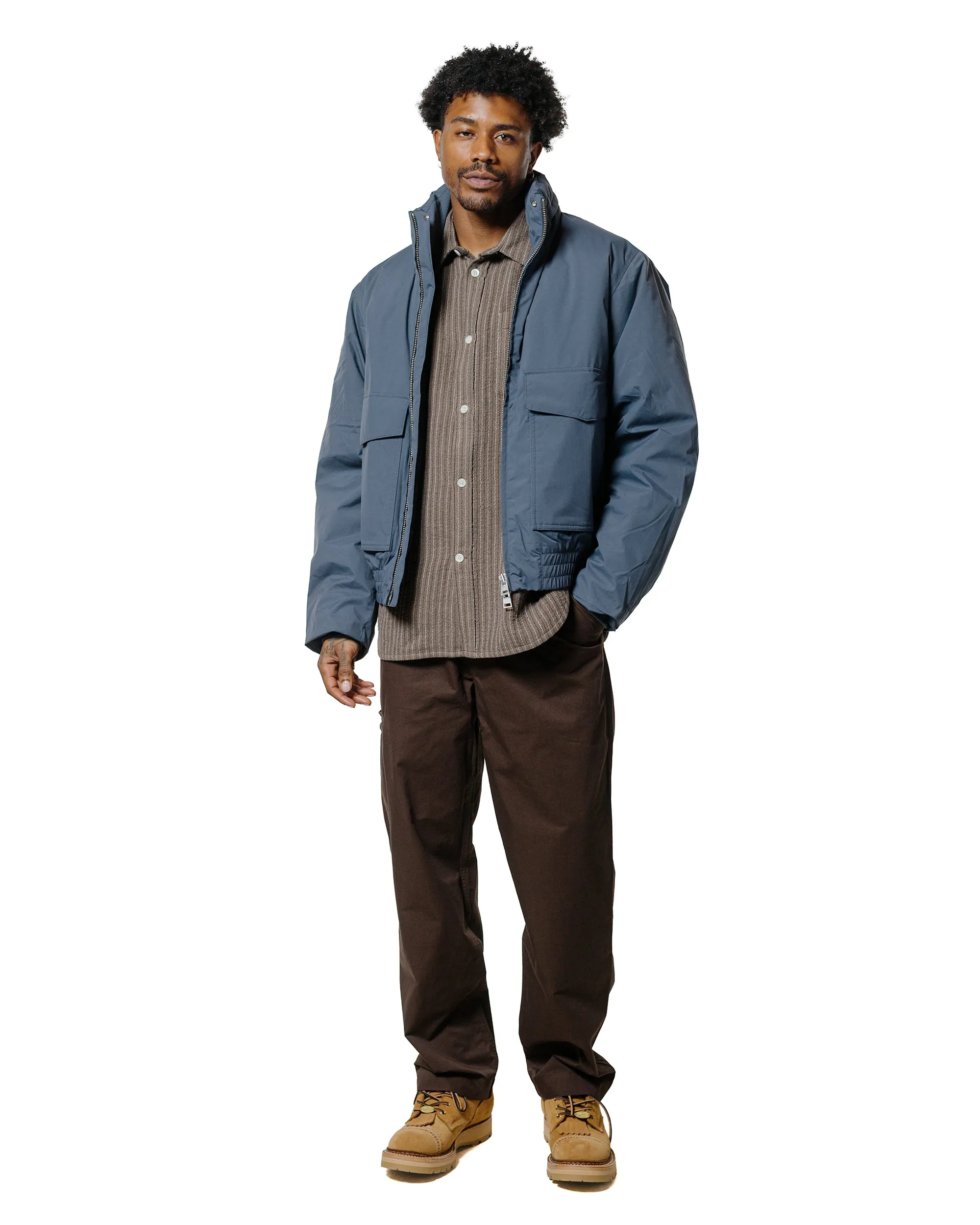 Norse Projects Ole Oversized Wool Stripe Shirt Seal Brown sold by Lost & Found product image thumbnail 4