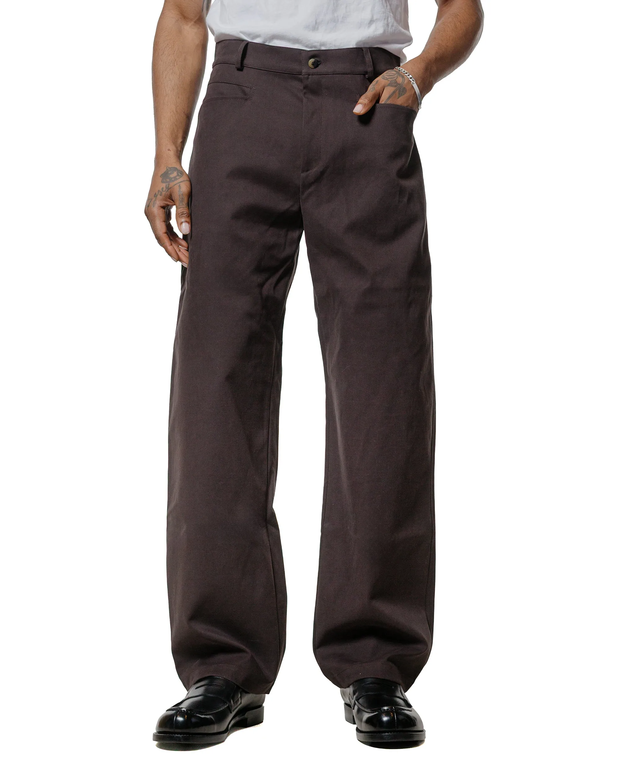 De Bonne Facture Gardian Trousers Soft Cotton Twill Chocolate sold by Lost & Found product image thumbnail 2
