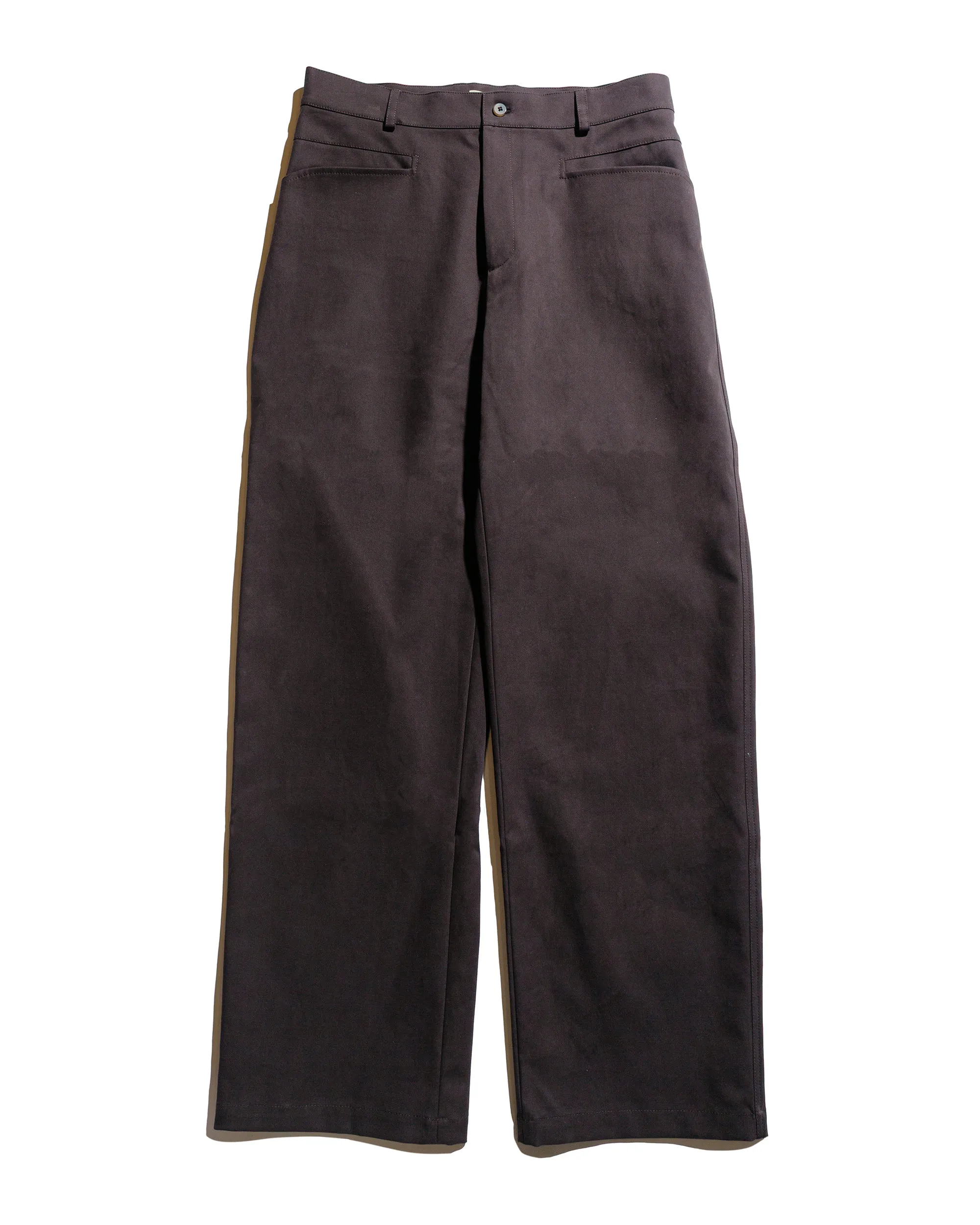 De Bonne Facture Gardian Trousers Soft Cotton Twill Chocolate sold by Lost & Found