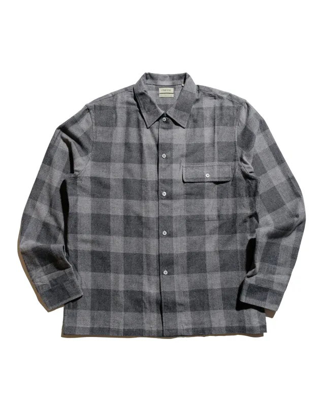 De Bonne Facture Camp Collar Japanese Cotton Grey Tartan sold by Lost & Found