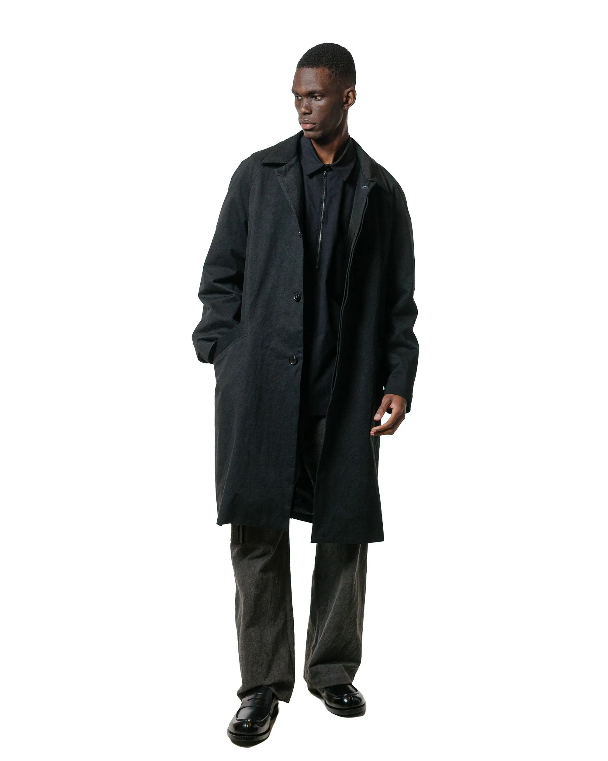 Wanze Raglan Overcoat Washed Cotton Black sold by Lost & Found product image thumbnail 2