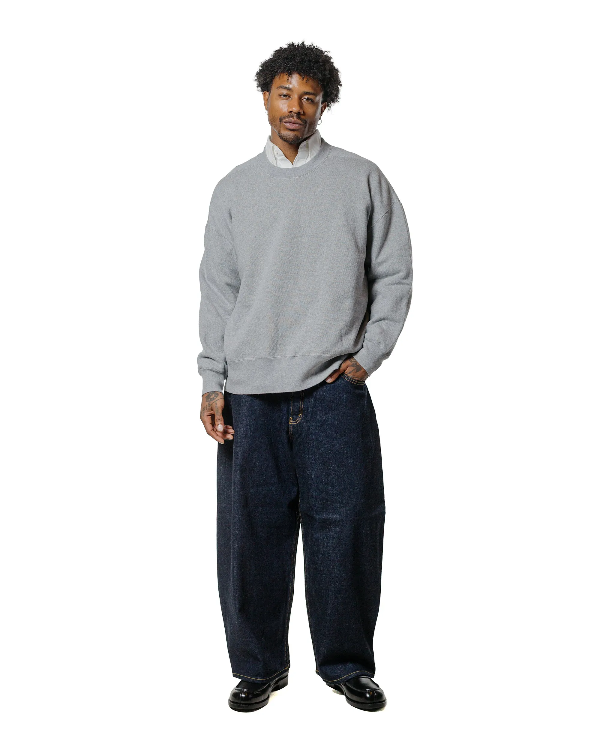 Beams Plus Studio Nicholson Holly Jersey Crewneck Sweat Grey Marl sold by Lost & Found product image thumbnail 4