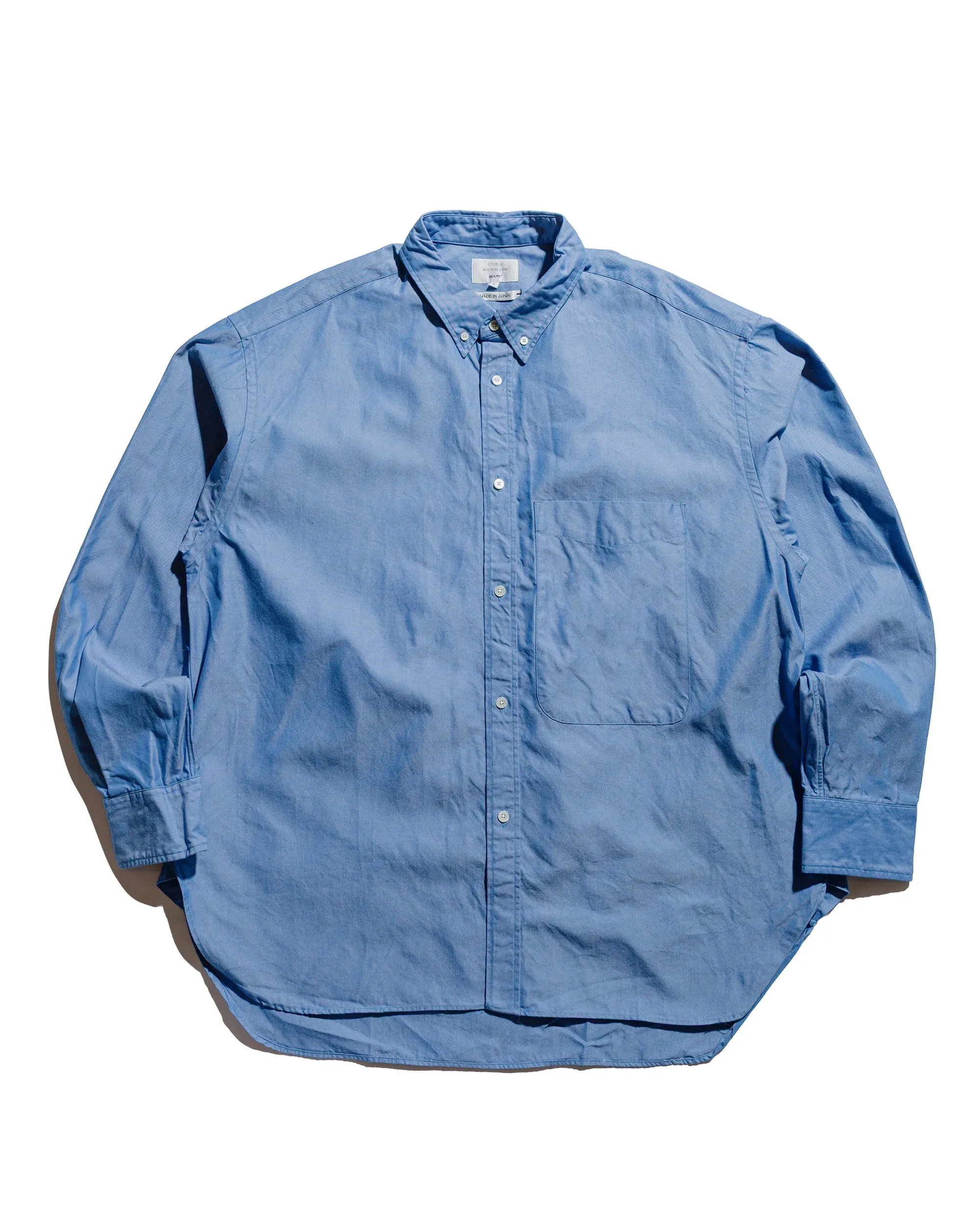 Beams Plus Studio Nicholson Lisa Oxford Shirt Blue sold by Lost & Found
