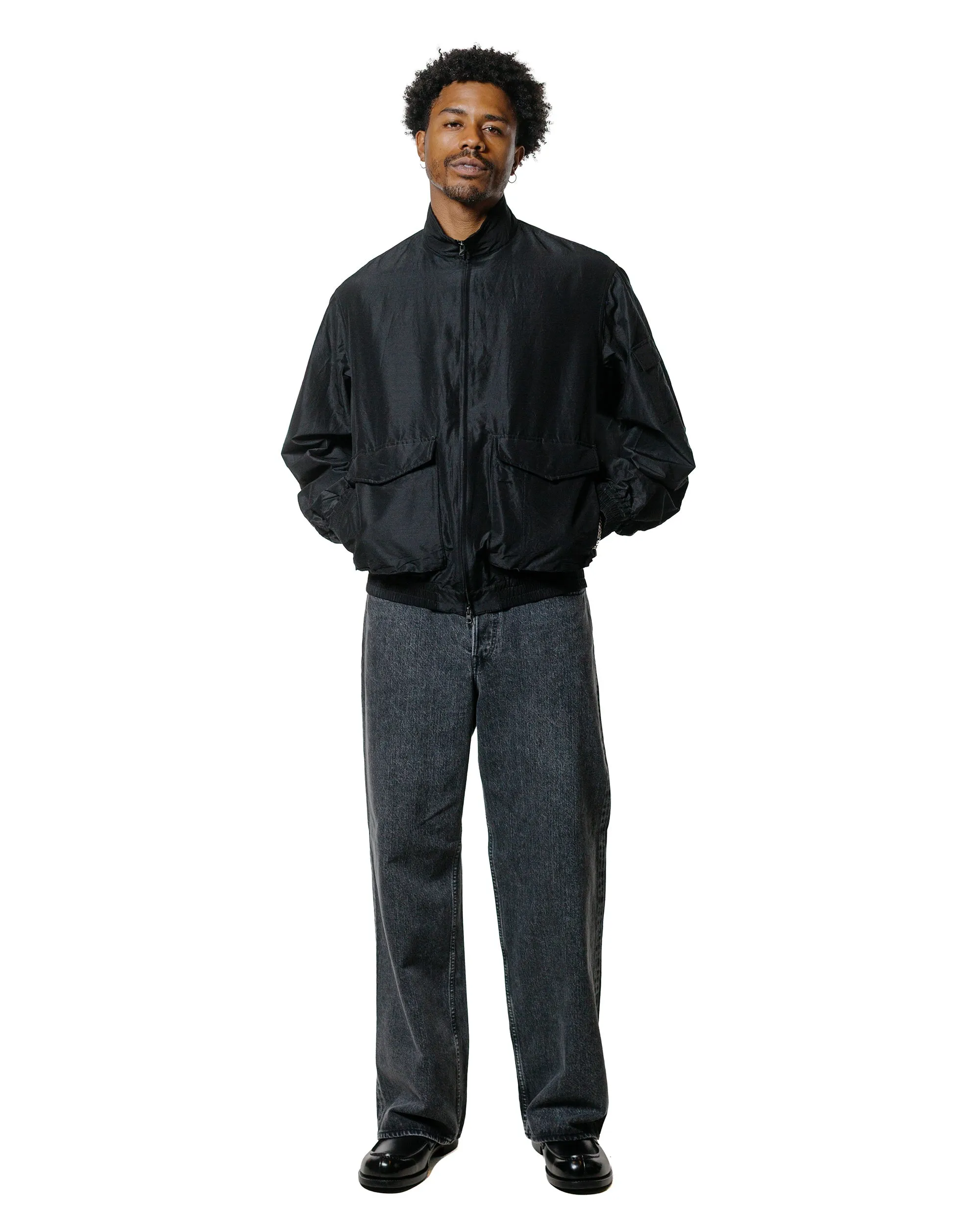 marka Flight Jacket Wool Silk High Count Typewriter Chambray Black sold by Lost & Found product image thumbnail 4