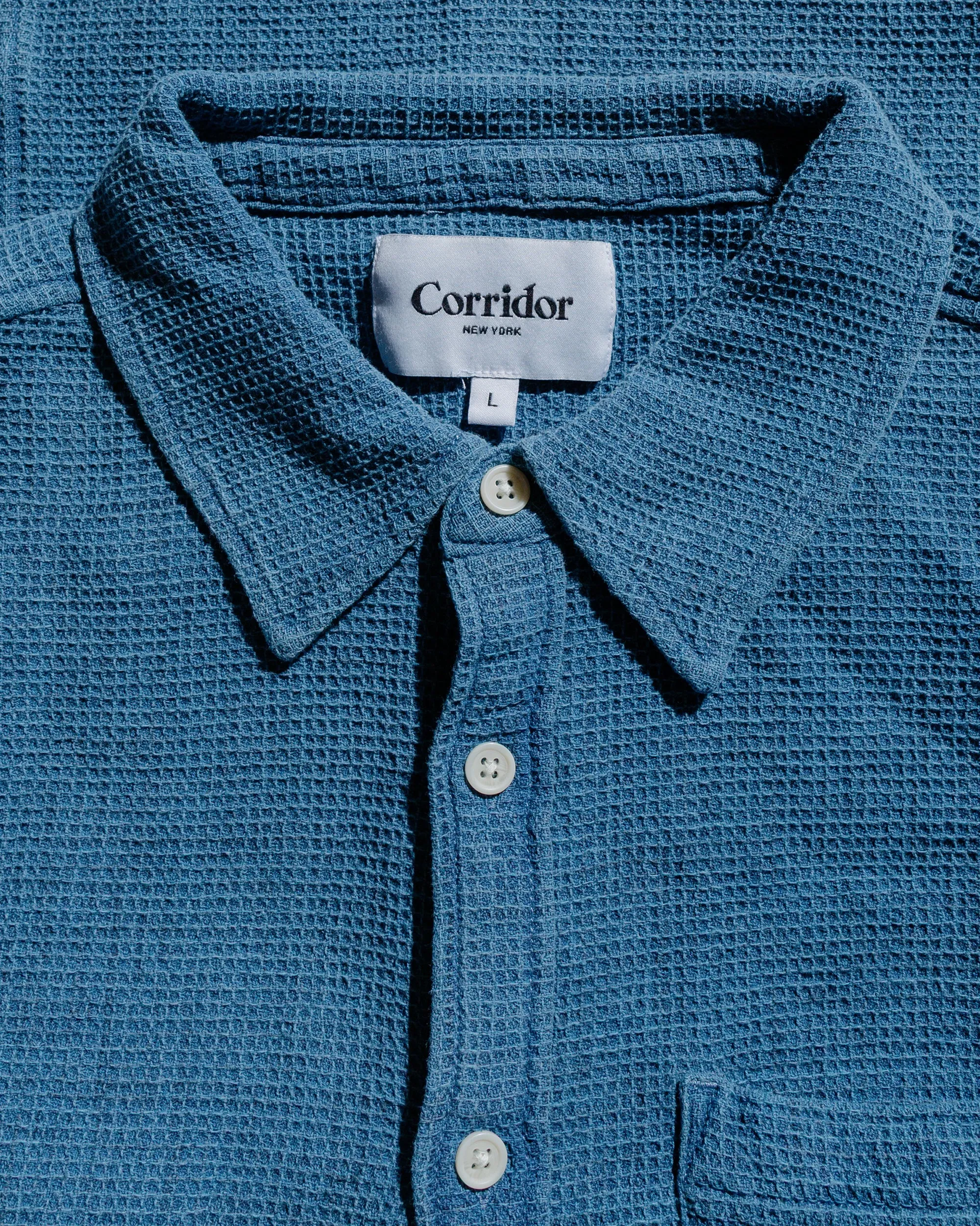Corridor Pigment Dyed Waffle LS Indigo sold by Lost & Found product image thumbnail 5