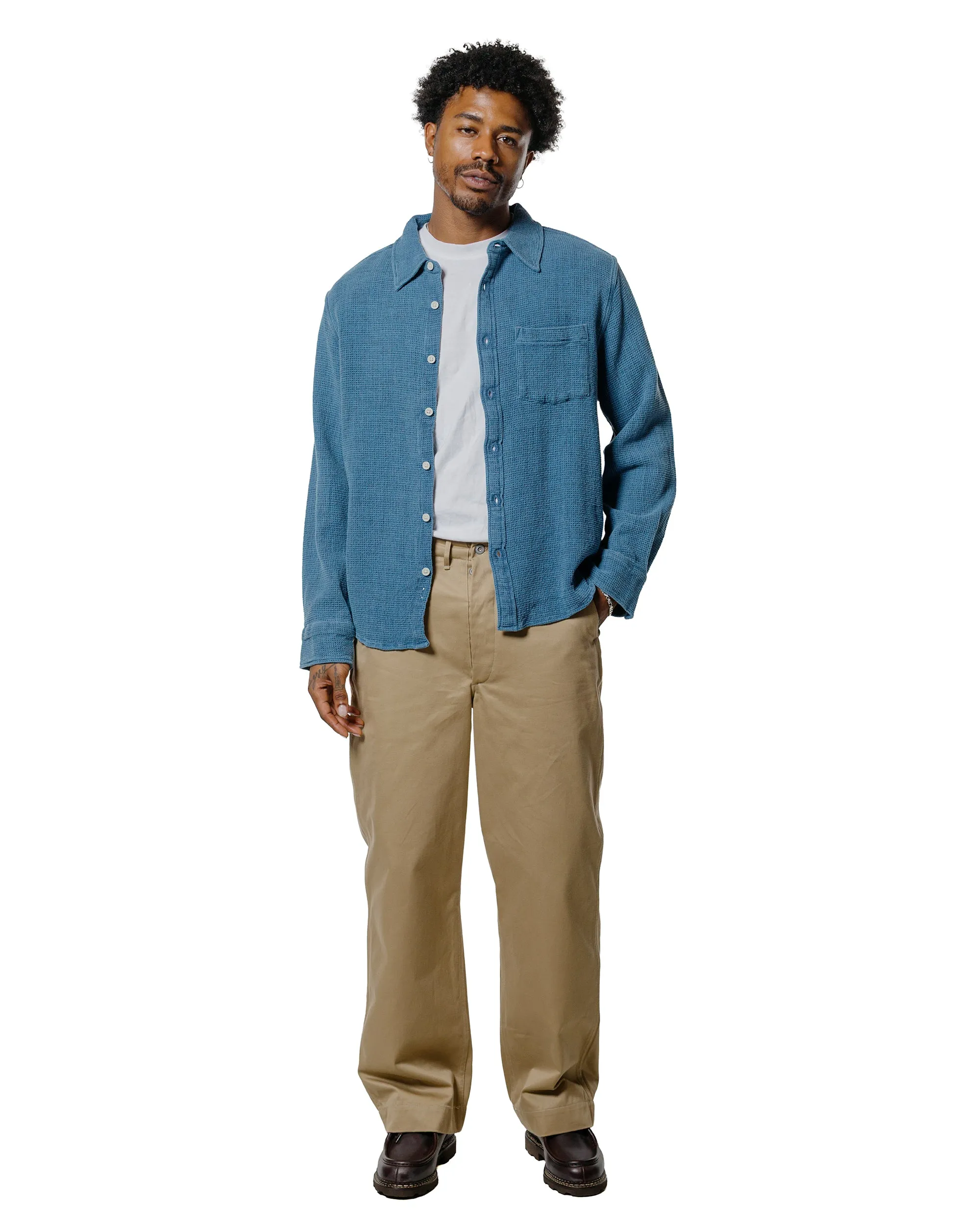 Corridor Pigment Dyed Waffle LS Indigo sold by Lost & Found product image thumbnail 4