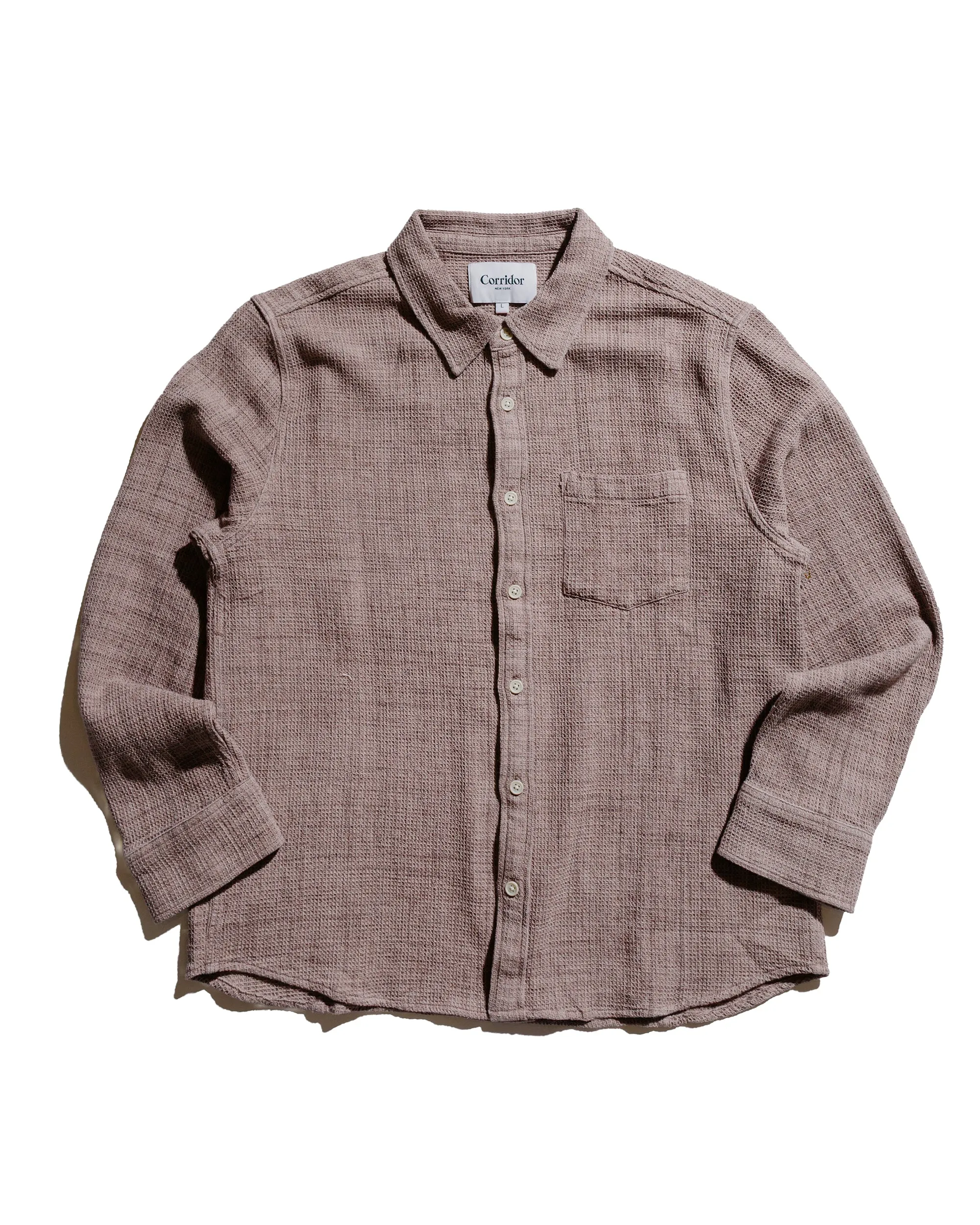 Corridor Pigment Dyed Waffle LS Dusk sold by Lost & Found