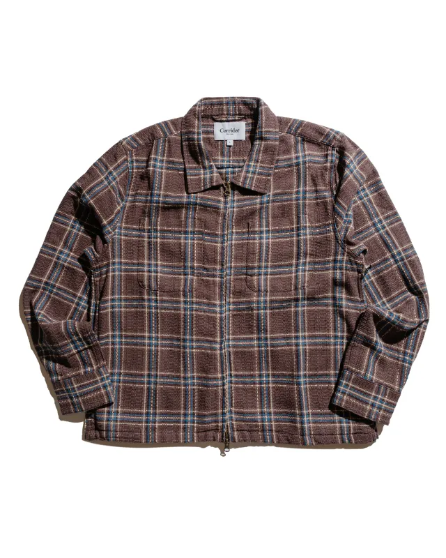 Corridor Venice Plaid Zip Jacket Brown sold by Lost & Found