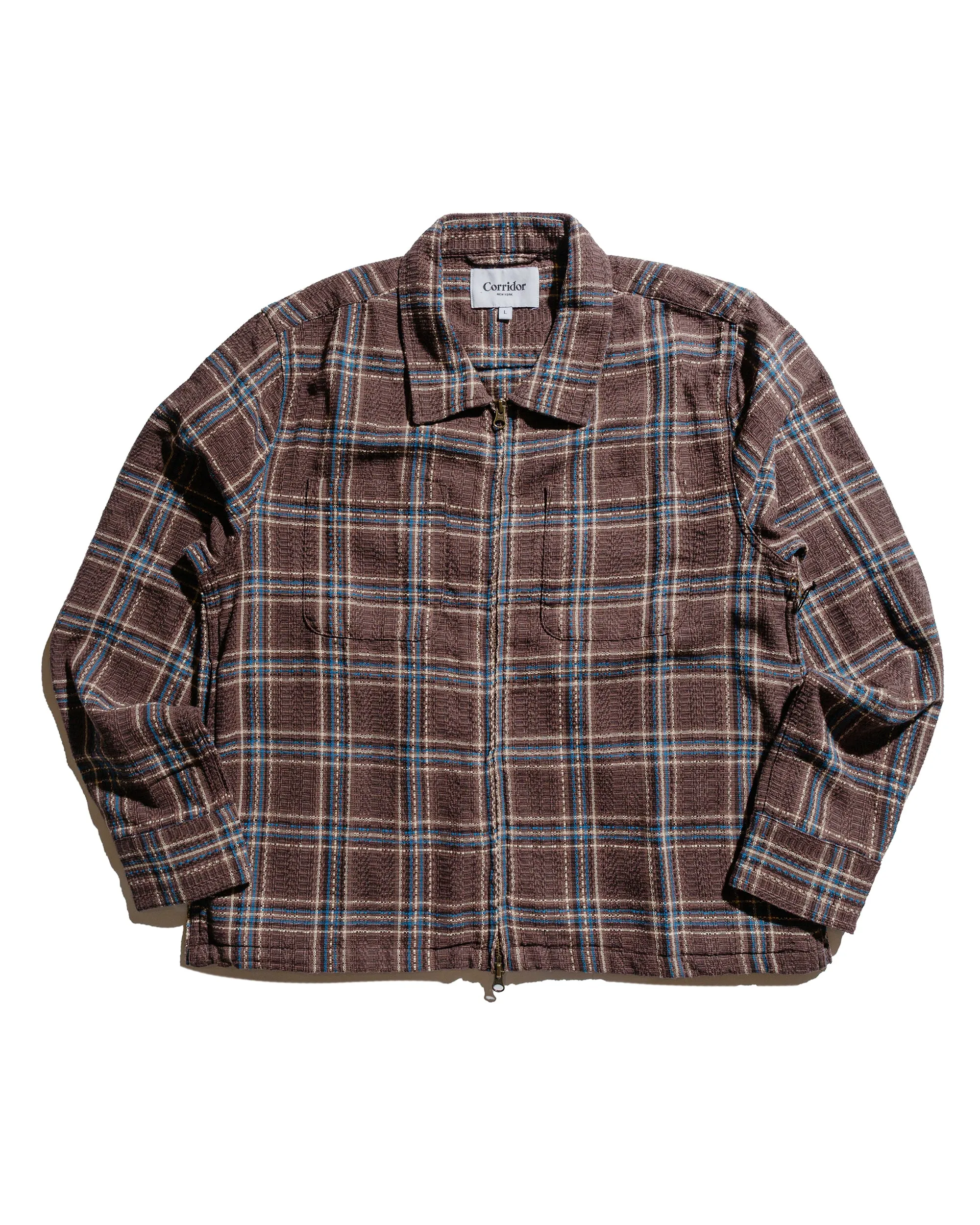Corridor Venice Plaid Zip Jacket Brown sold by Lost & Found