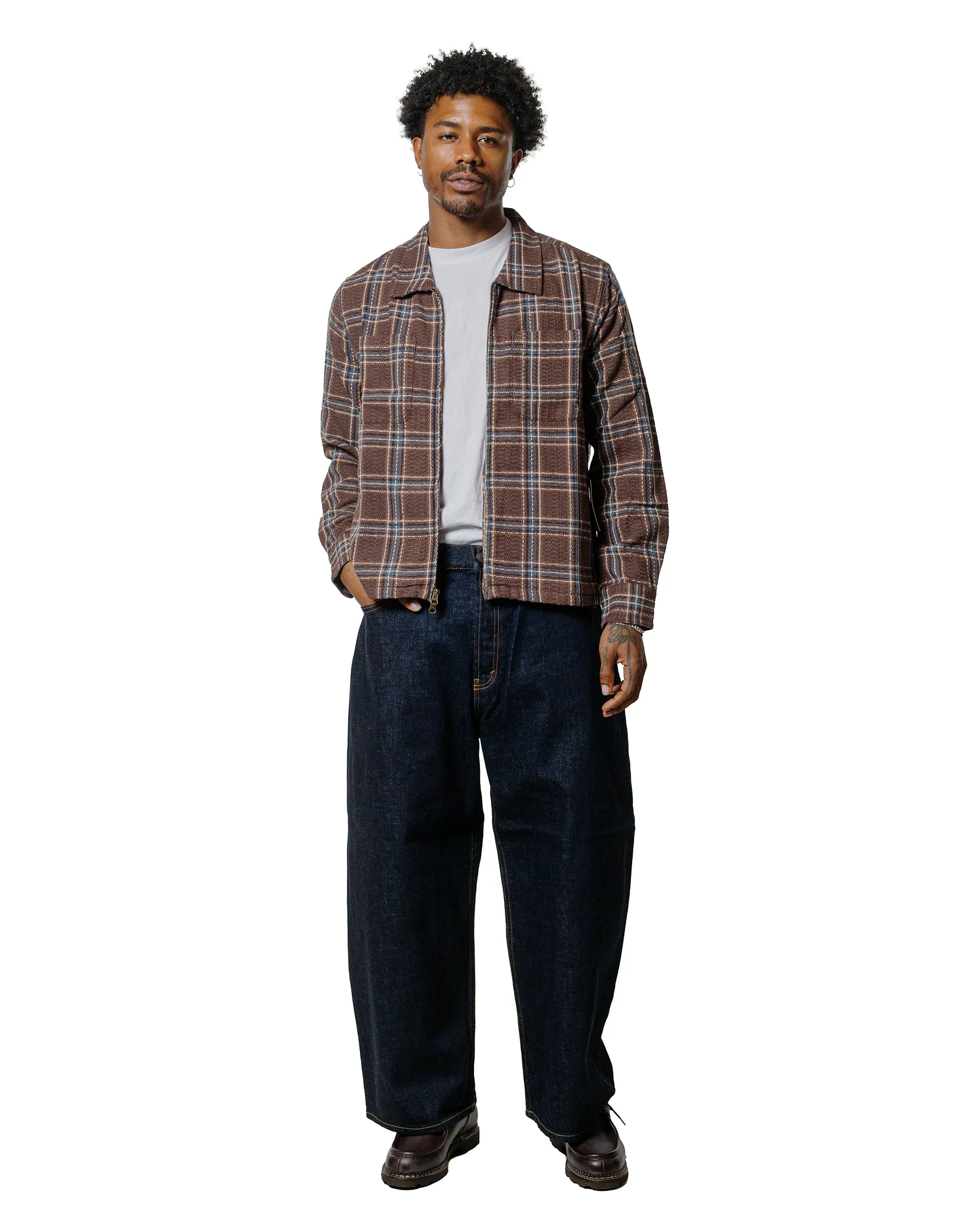 Corridor Venice Plaid Zip Jacket Brown sold by Lost & Found product image thumbnail 4