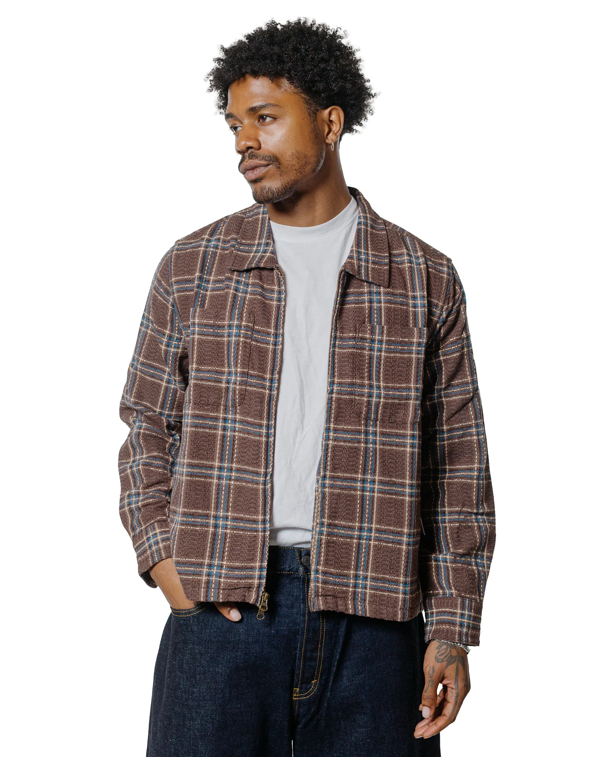 Corridor Venice Plaid Zip Jacket Brown sold by Lost & Found product image thumbnail 2
