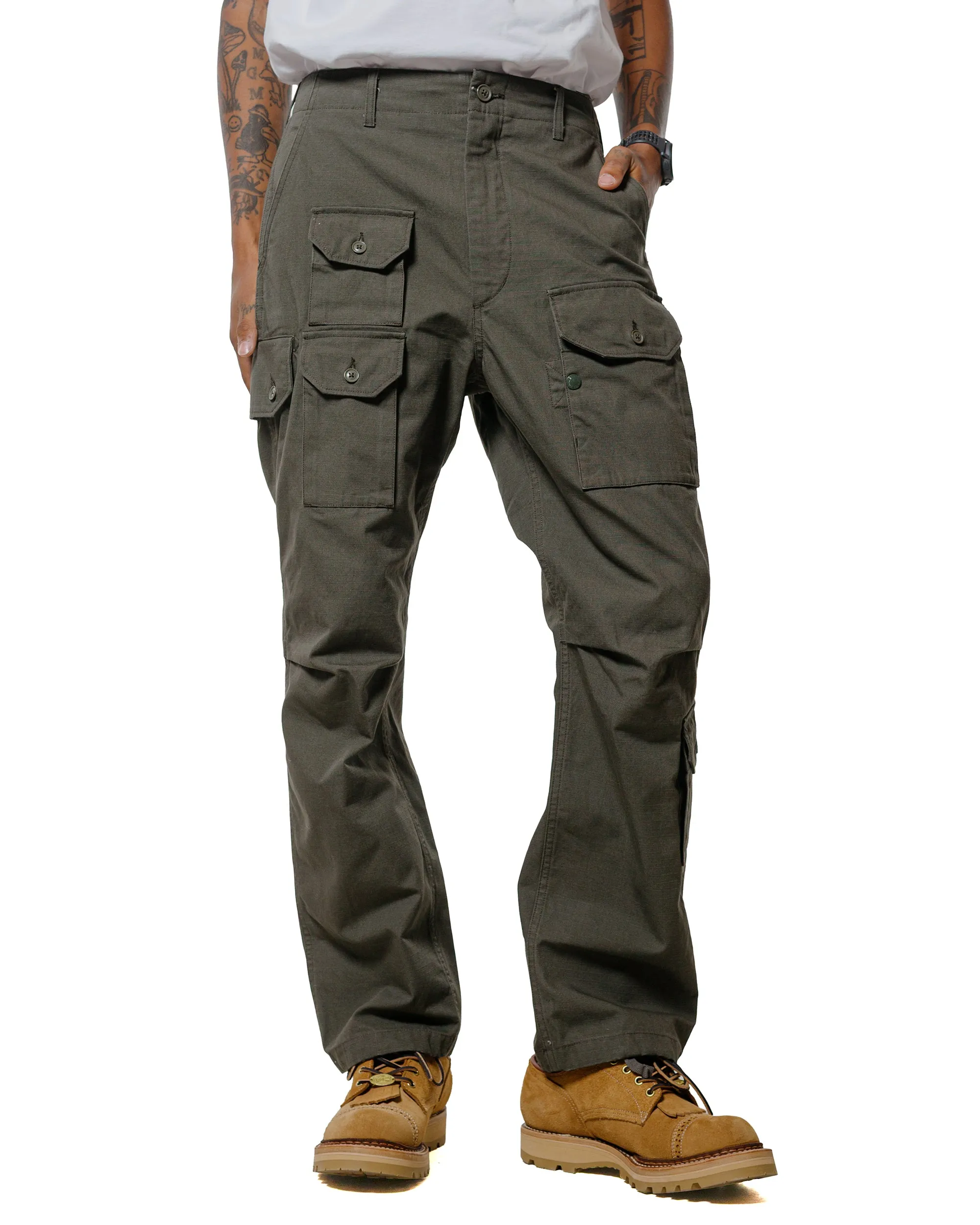 Engineered Garments Flight Pant Olive Heavyweight Cotton Ripstop sold by Lost & Found product image thumbnail 2