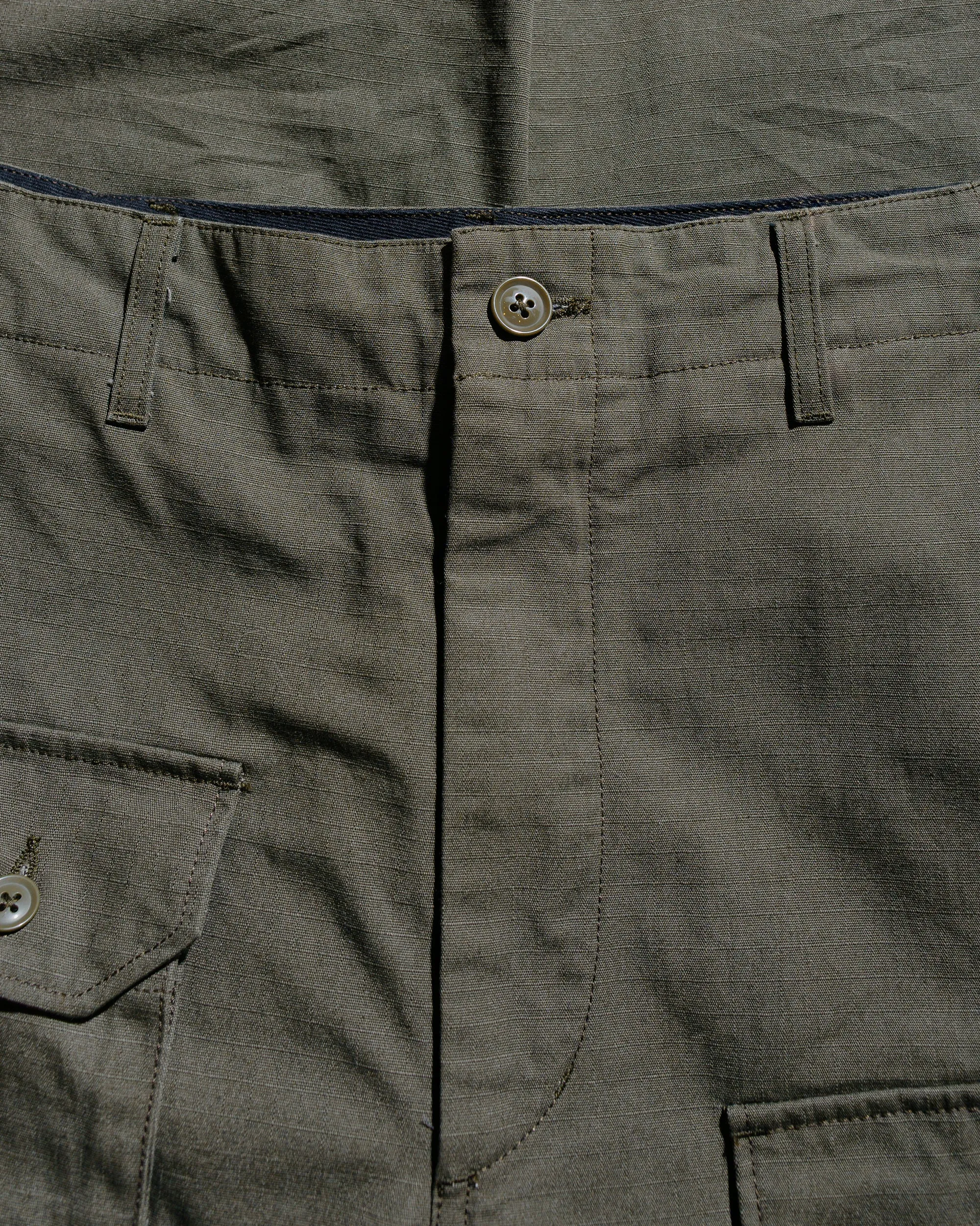 Engineered Garments Flight Pant Olive Heavyweight Cotton Ripstop sold by Lost & Found product image thumbnail 5