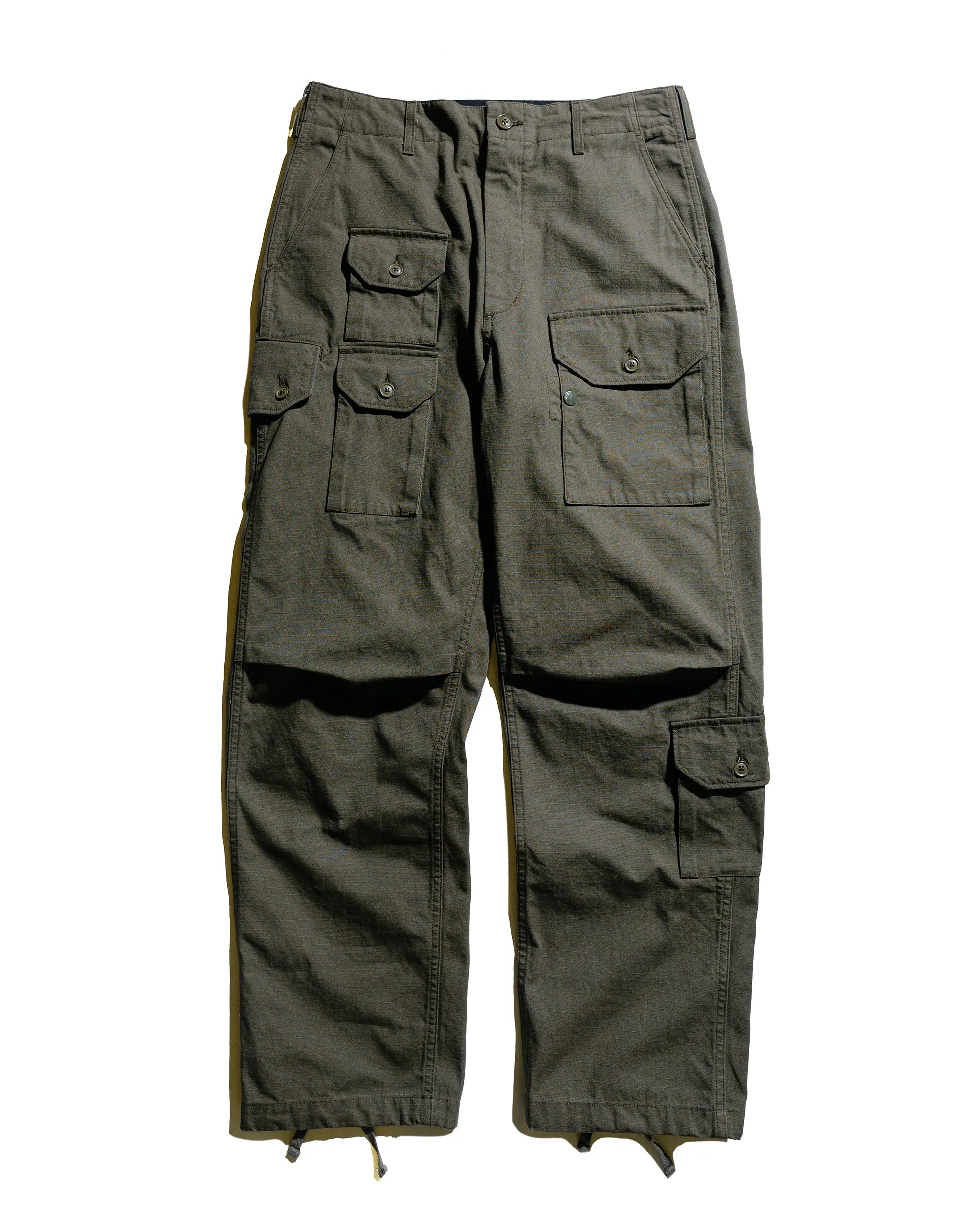 Engineered Garments Flight Pant Olive Heavyweight Cotton Ripstop sold by Lost & Found