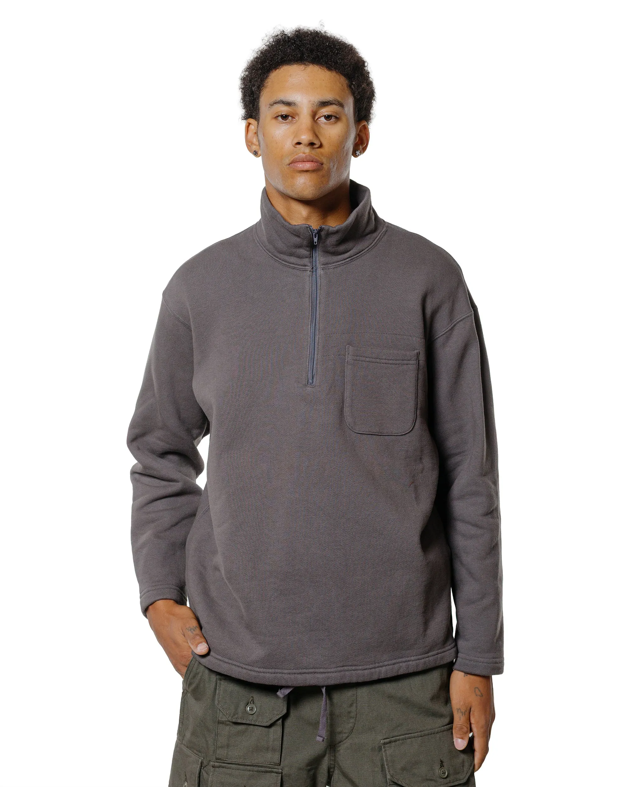 Engineered Garments Zip Mock Neck Graphite 12oz Cotton Fleece sold by Lost & Found product image thumbnail 2