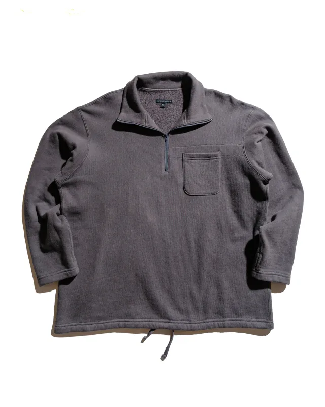 Engineered Garments Zip Mock Neck Graphite 12oz Cotton Fleece sold by Lost & Found