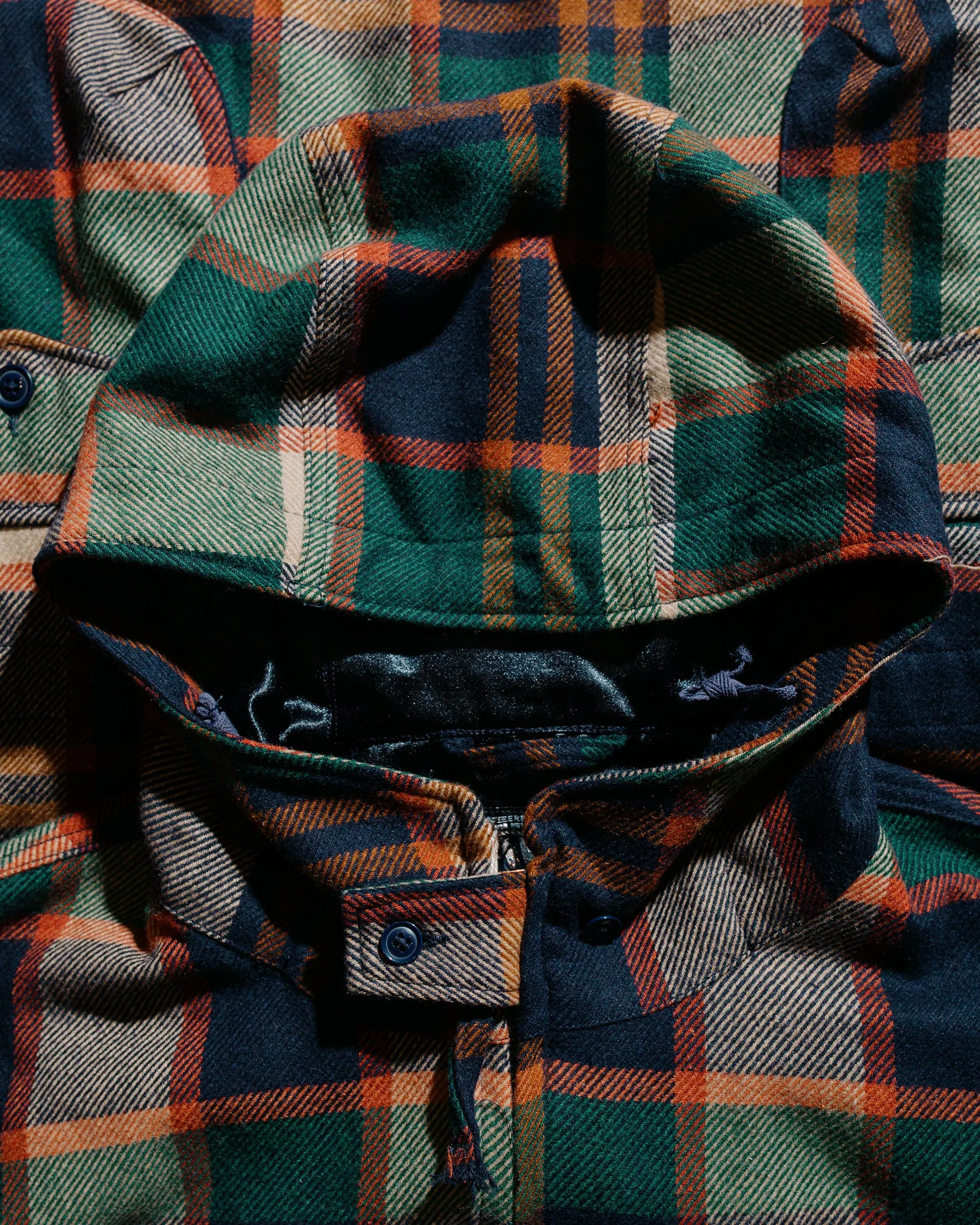 Engineered Garments SAS Jacket Navy/Brown Heavy Wool Plaid sold by Lost & Found product image thumbnail 5