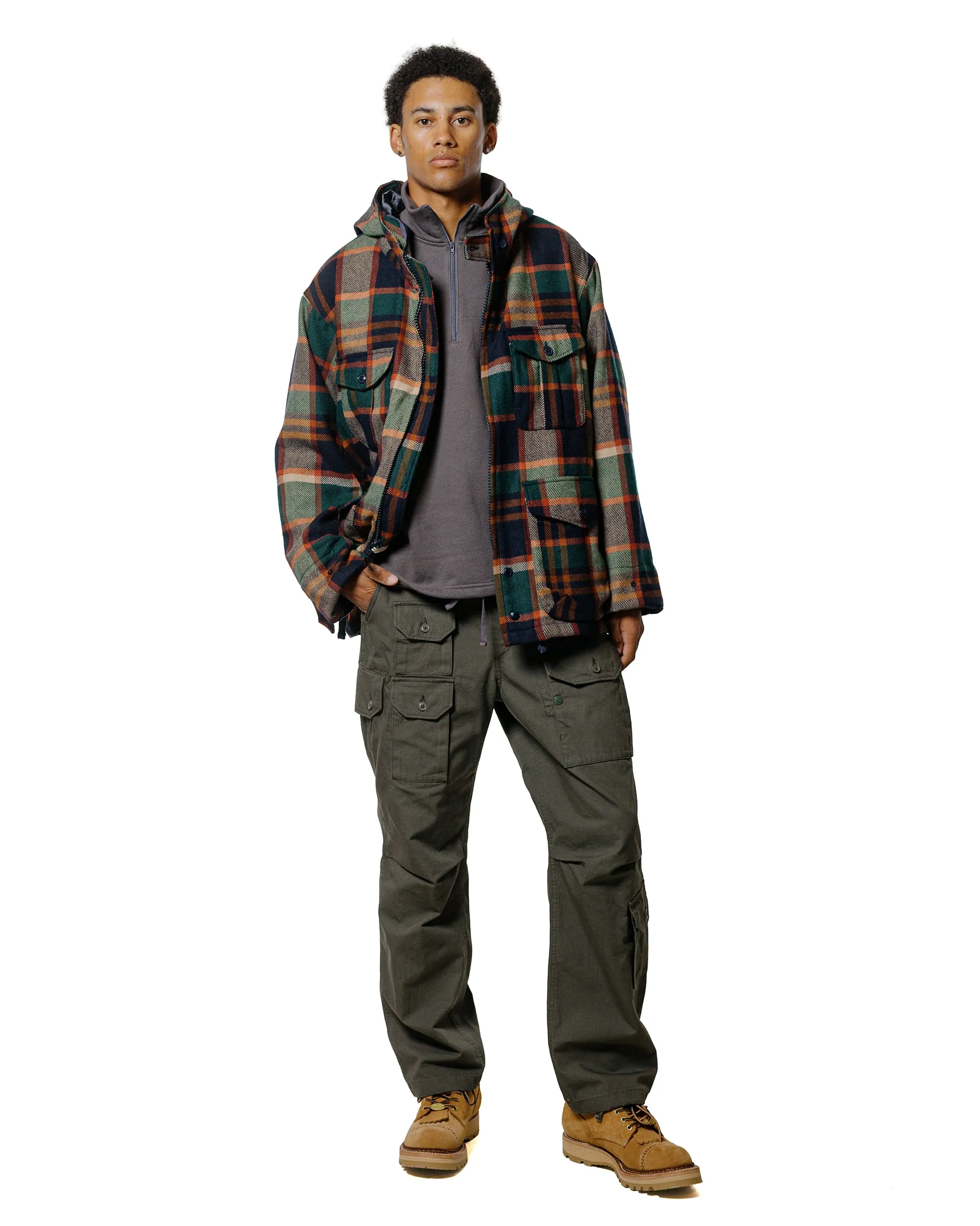 Engineered Garments SAS Jacket Navy/Brown Heavy Wool Plaid sold by Lost & Found product image thumbnail 4